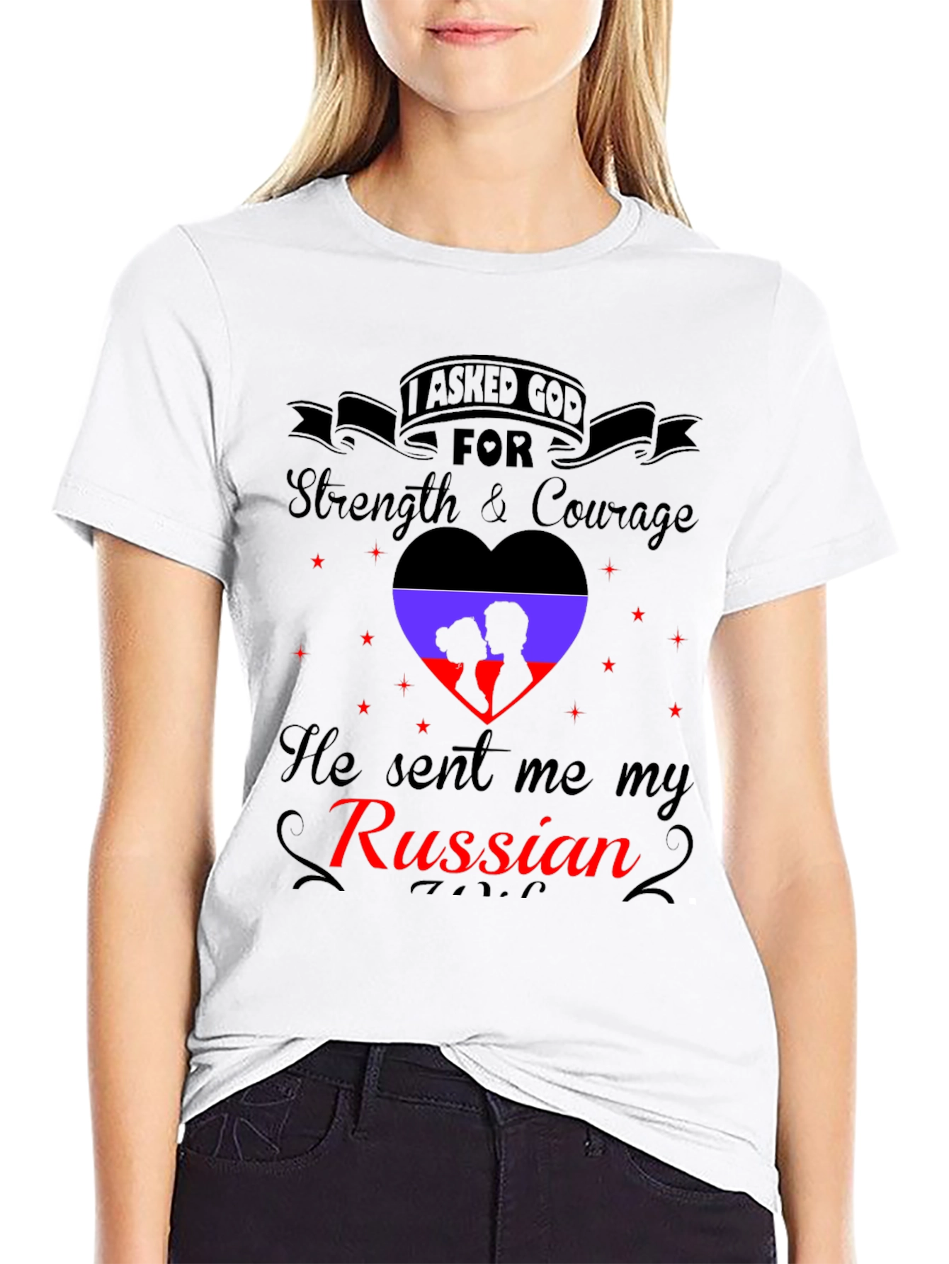 I Asked God For Strength Russian T-Shirt