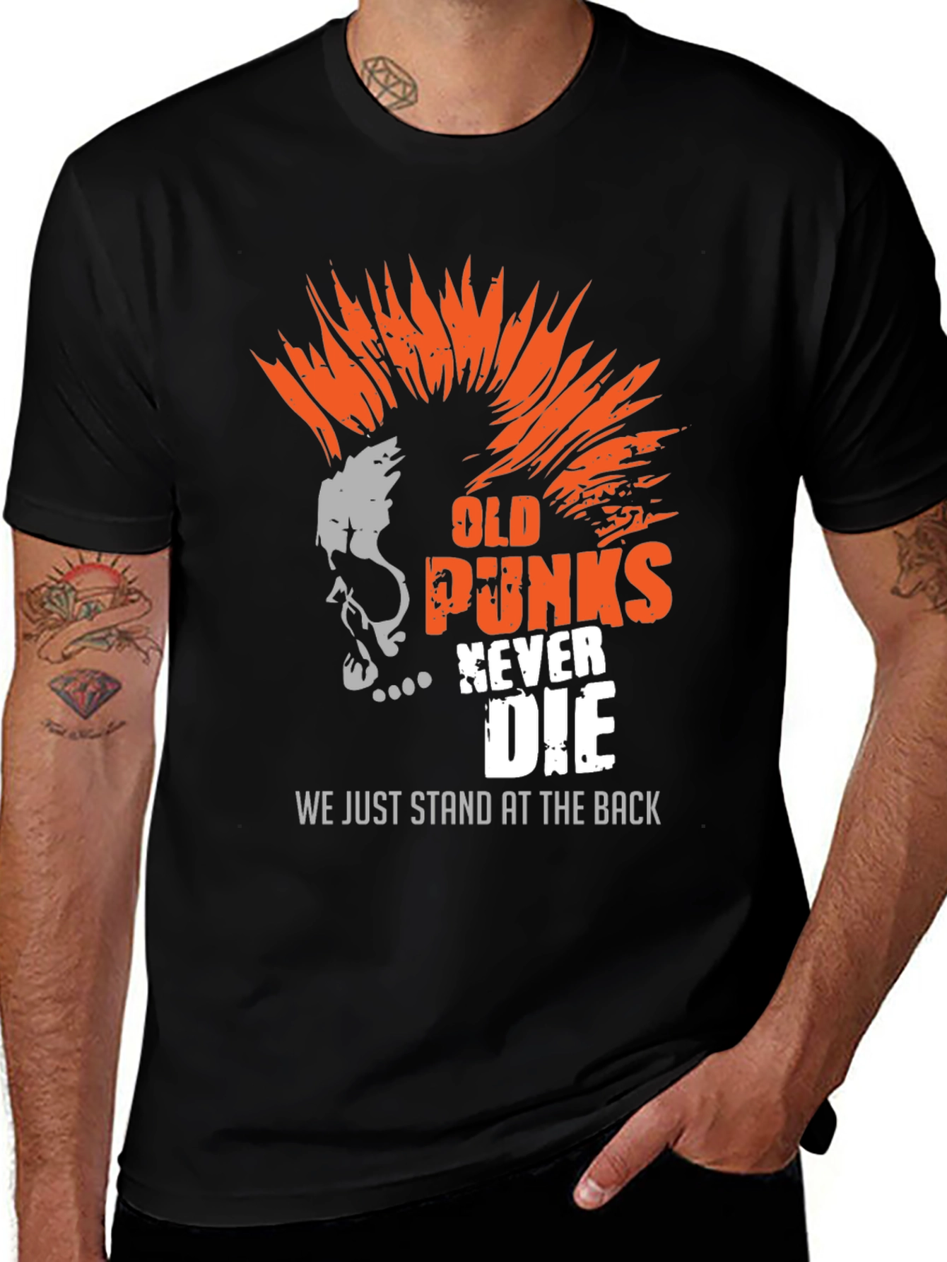 Old Punks Never Die Black T-Shirt