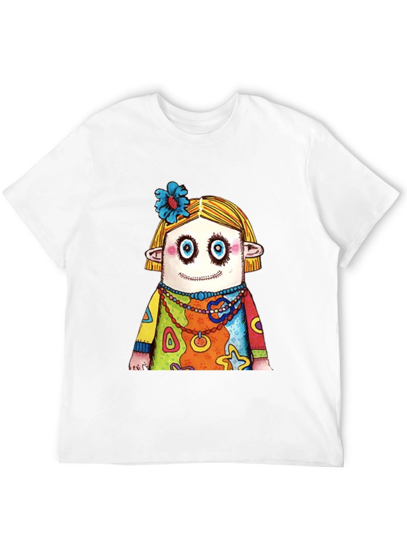 Quirky Cartoon Character Graphic Black T-Shirt