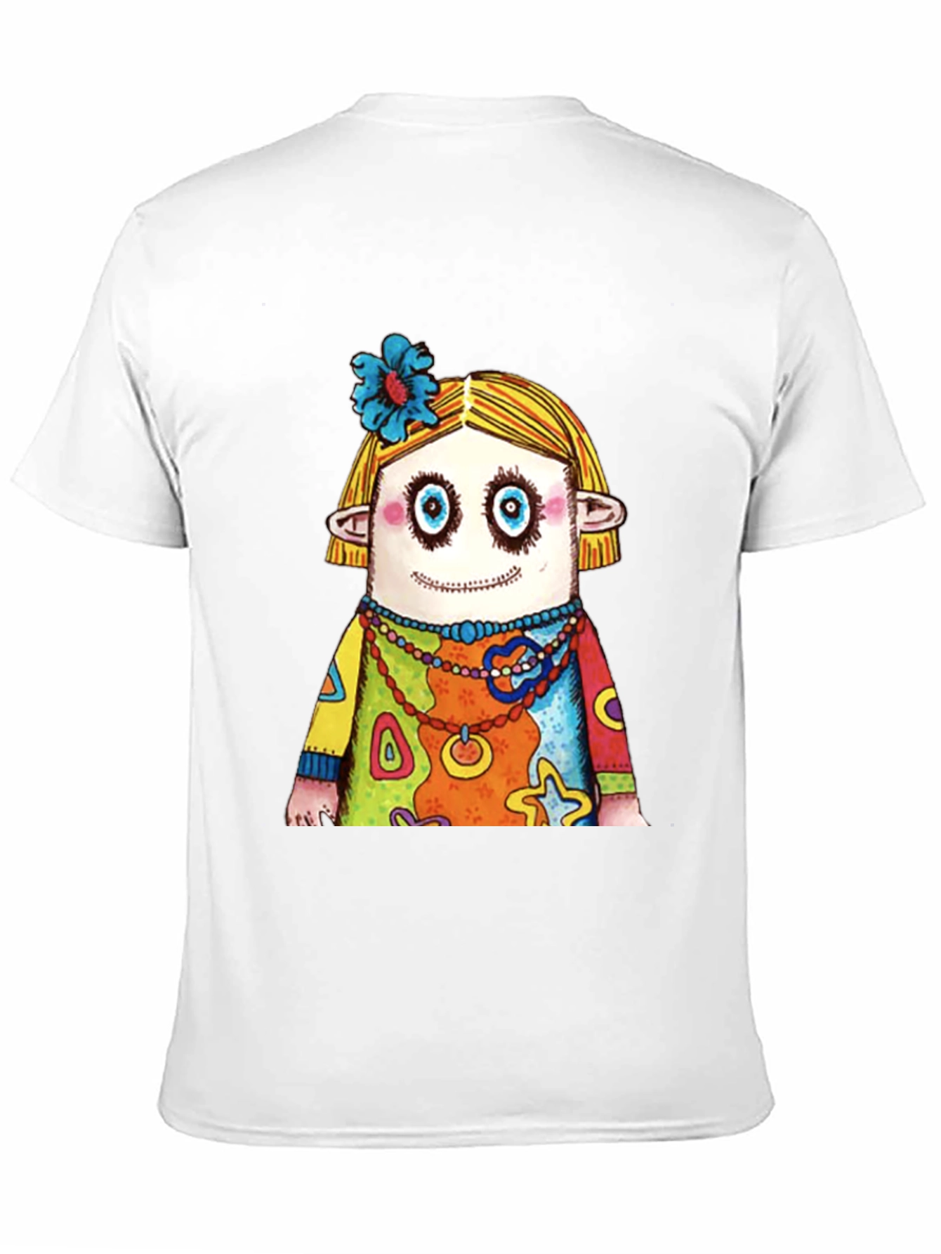 Quirky Cartoon Character Graphic Black T-Shirt