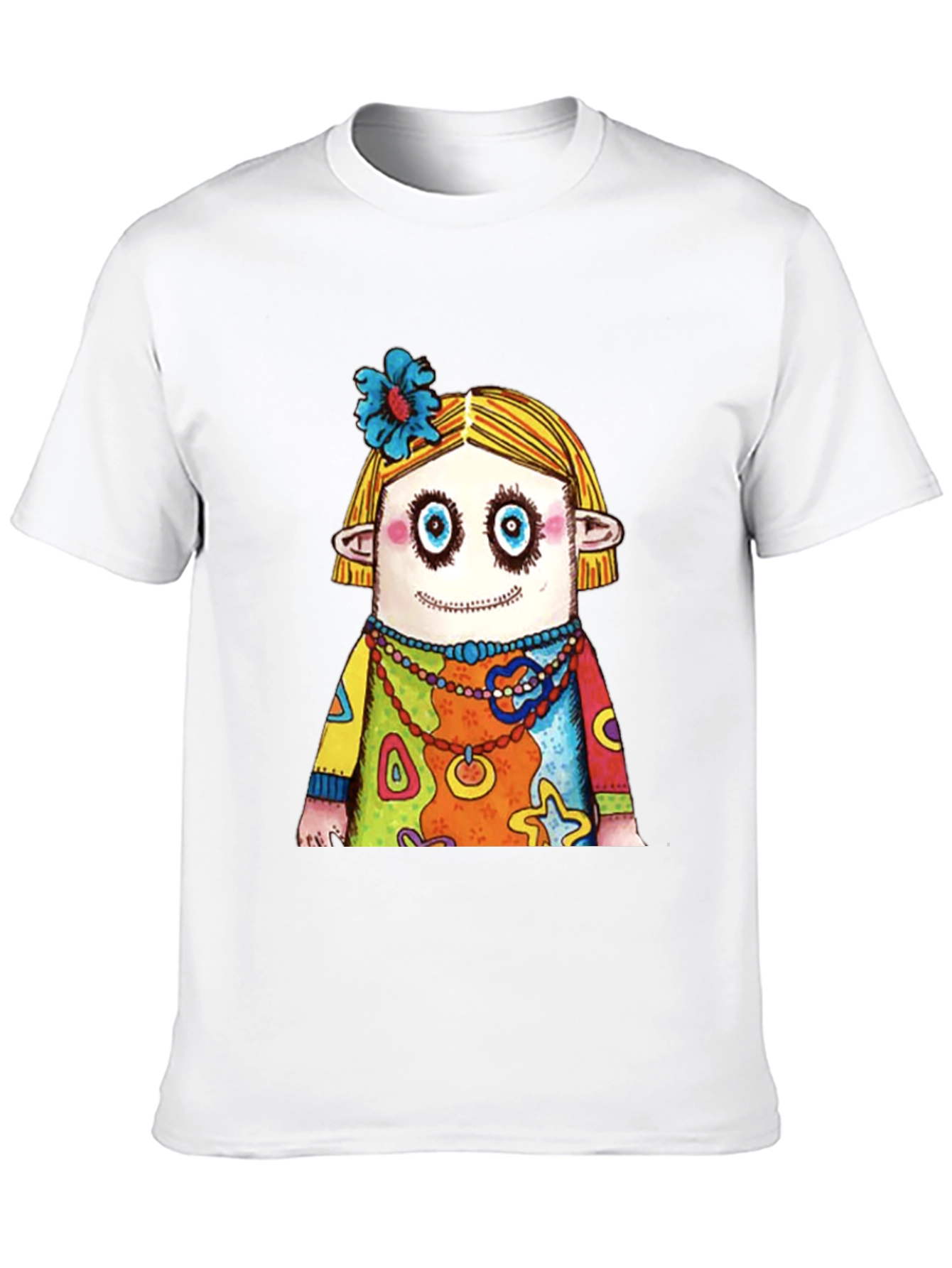 Quirky Cartoon Character Graphic Black T-Shirt