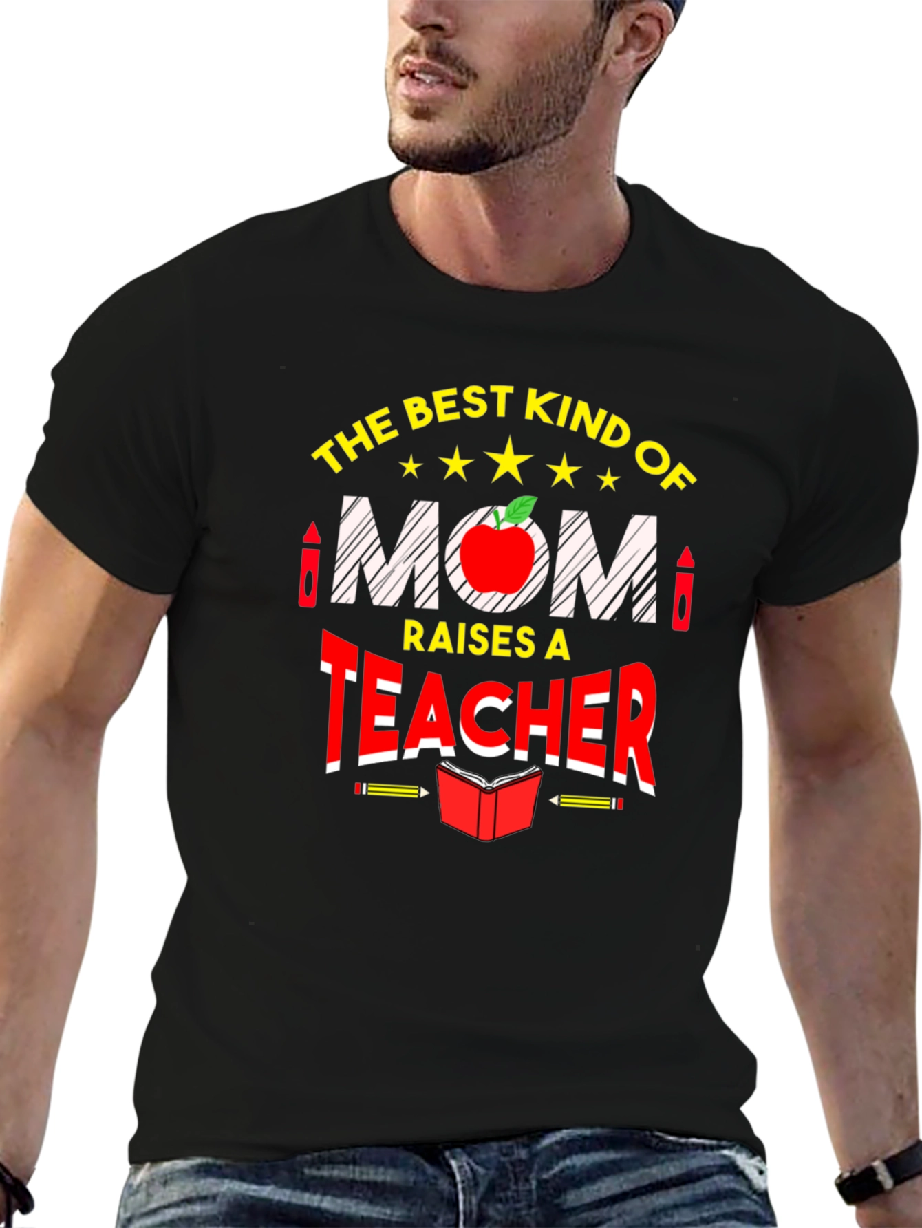 Best Kind of Mom Raises a Teacher Graphic Tee