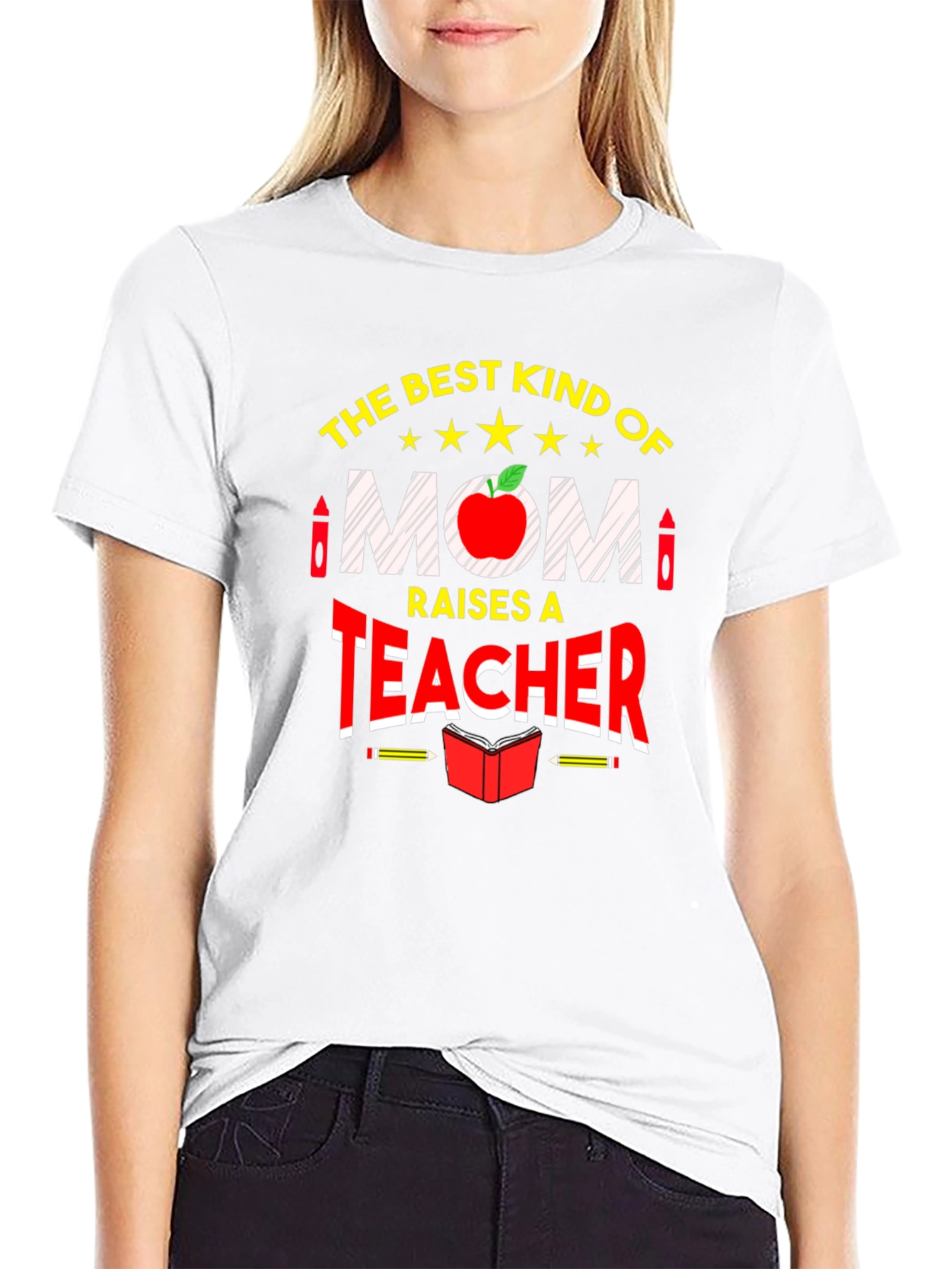 Best Kind of Mom Raises a Teacher Graphic Tee