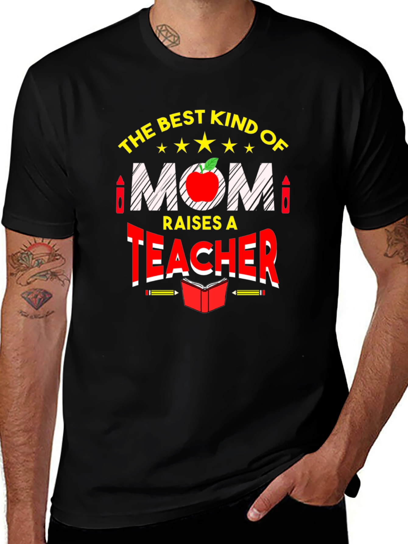 Best Kind of Mom Raises a Teacher Graphic Tee