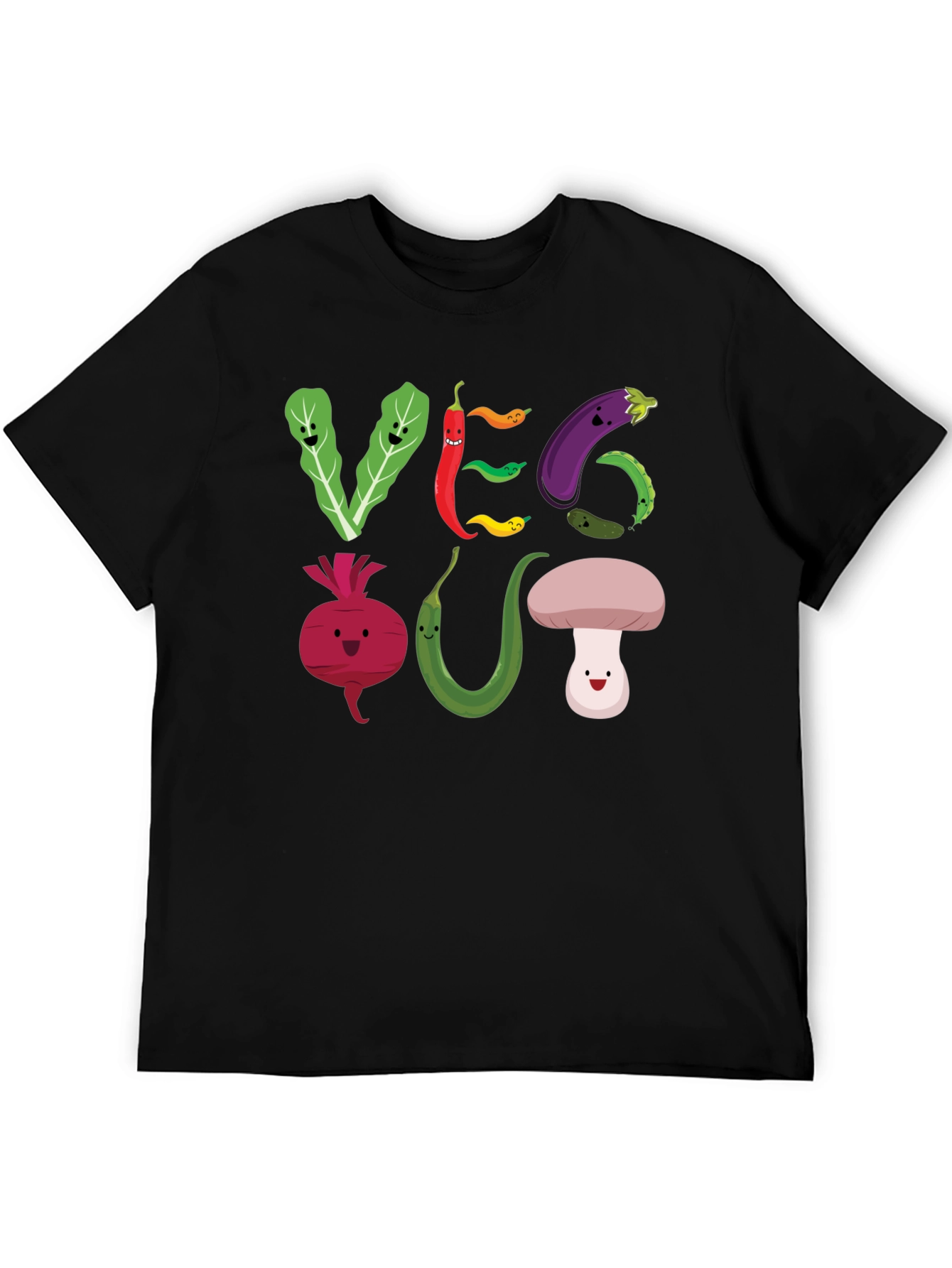 Veg Out T-Shirt - Cute Cartoon Vegetables
