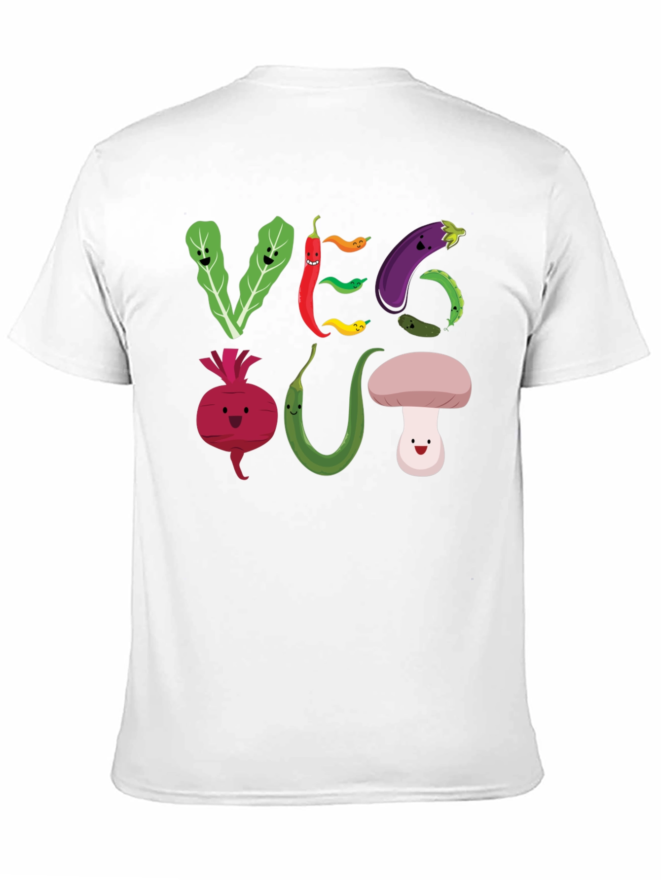 Veg Out T-Shirt - Cute Cartoon Vegetables