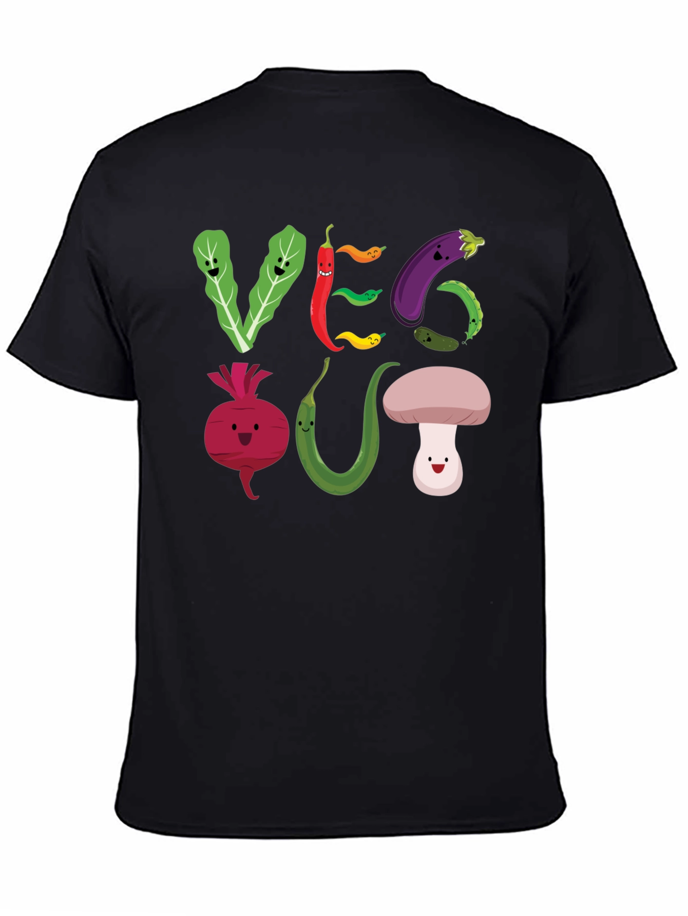 Veg Out T-Shirt - Cute Cartoon Vegetables