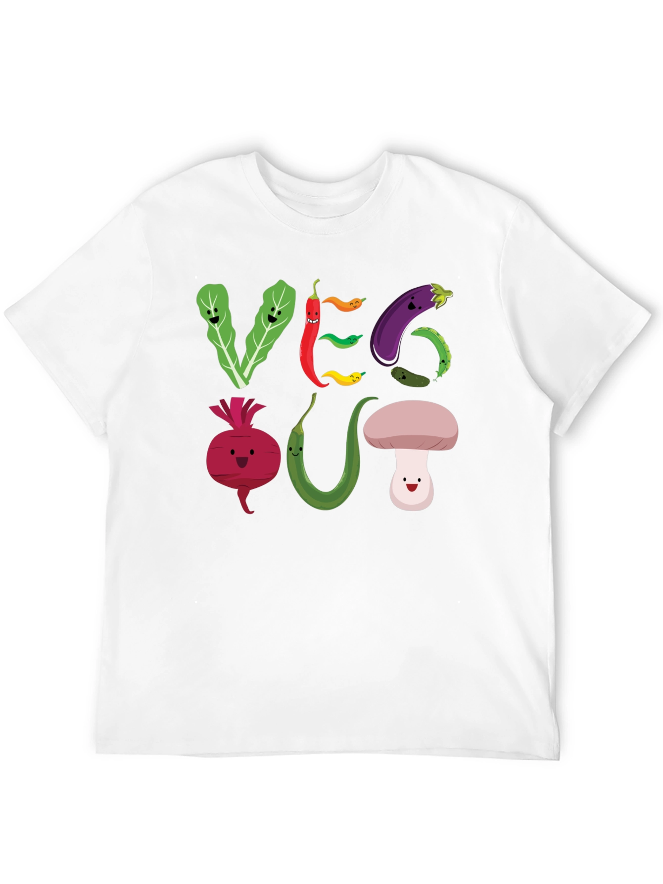 Veg Out T-Shirt - Cute Cartoon Vegetables