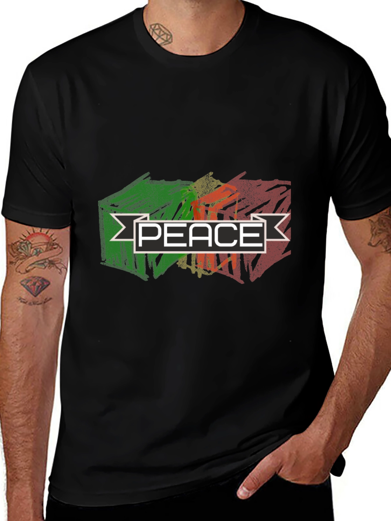 Peace Graphic T-Shirt - Black