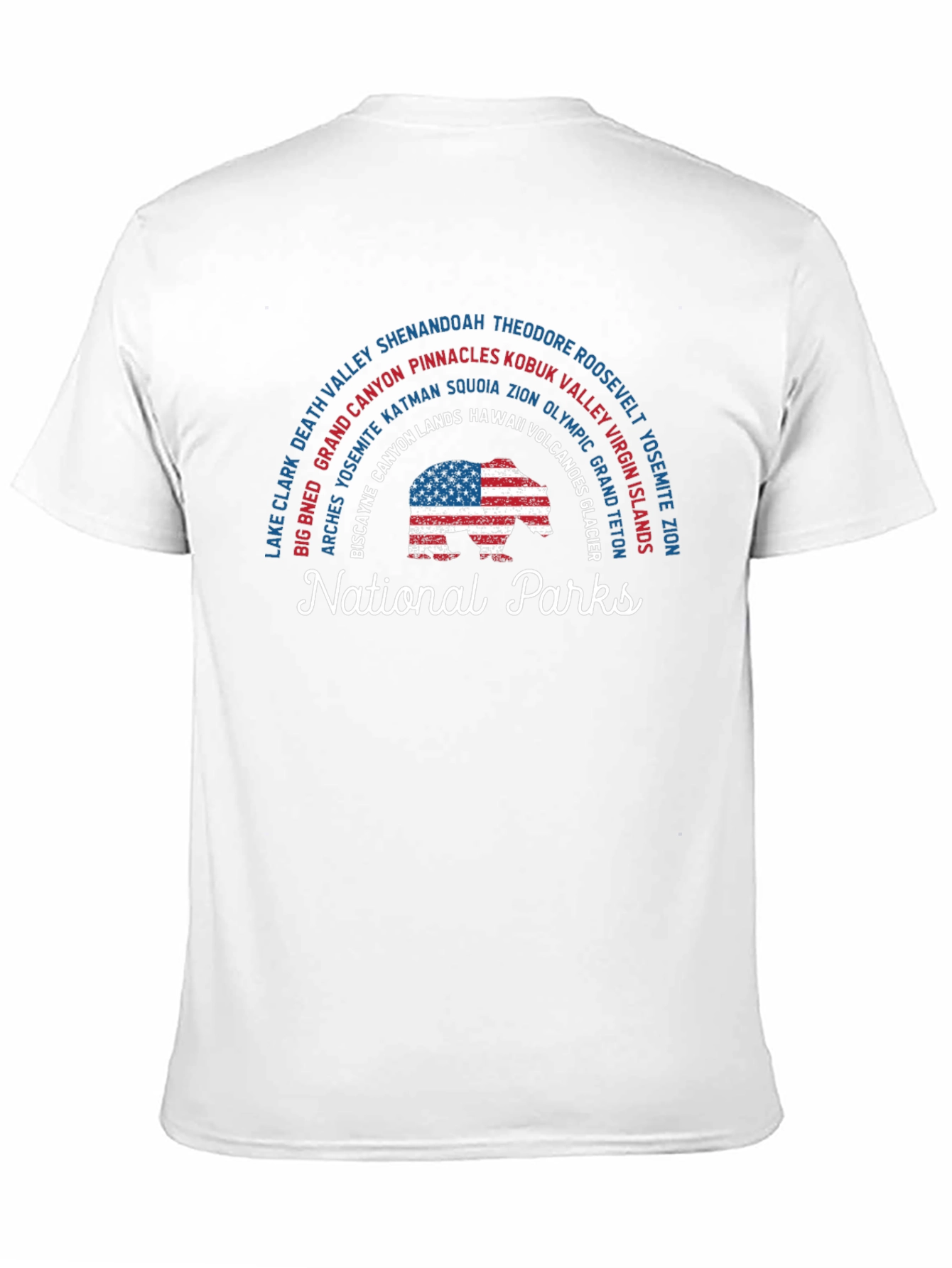 National Parks US Flag Bear T-Shirt
