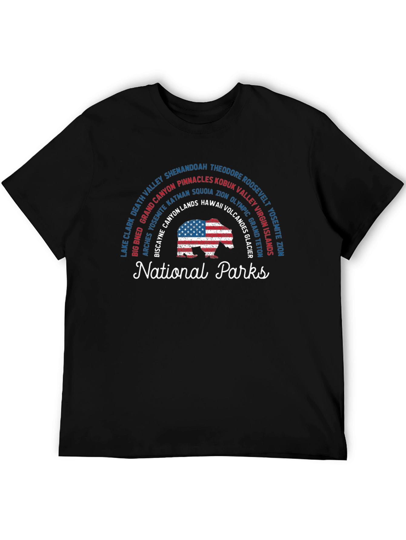 National Parks US Flag Bear T-Shirt