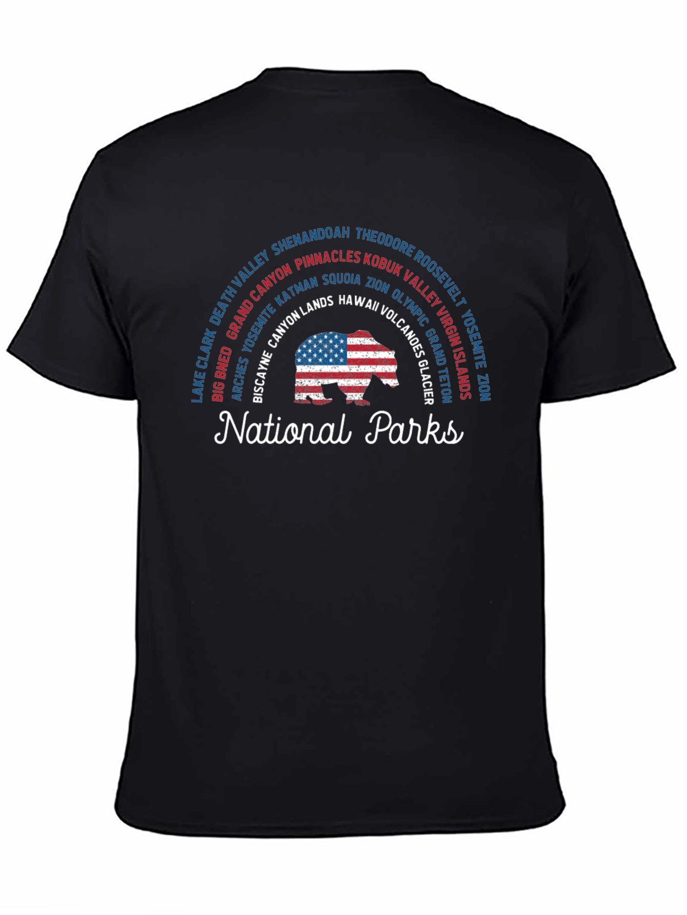 National Parks US Flag Bear T-Shirt