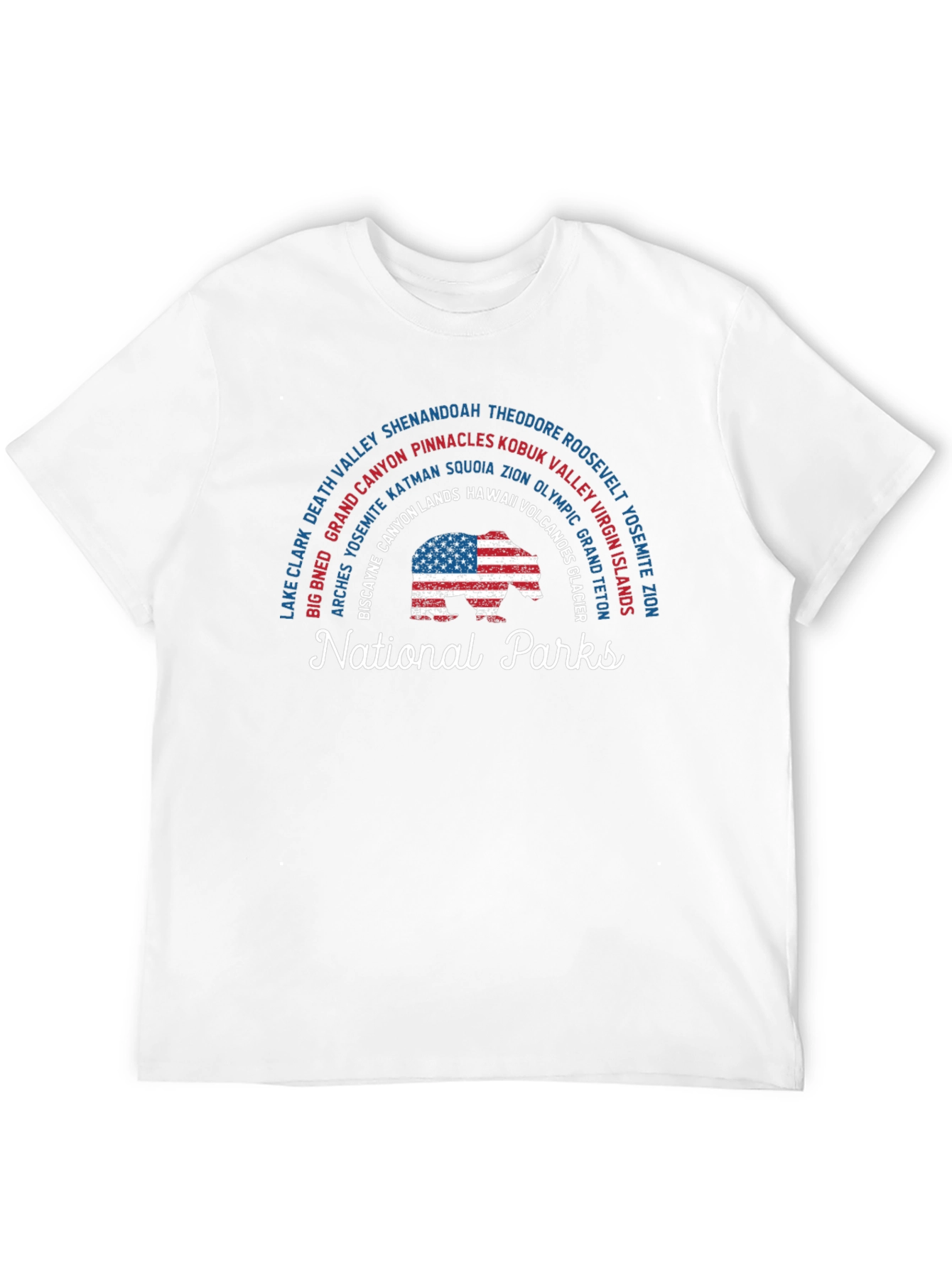 National Parks US Flag Bear T-Shirt