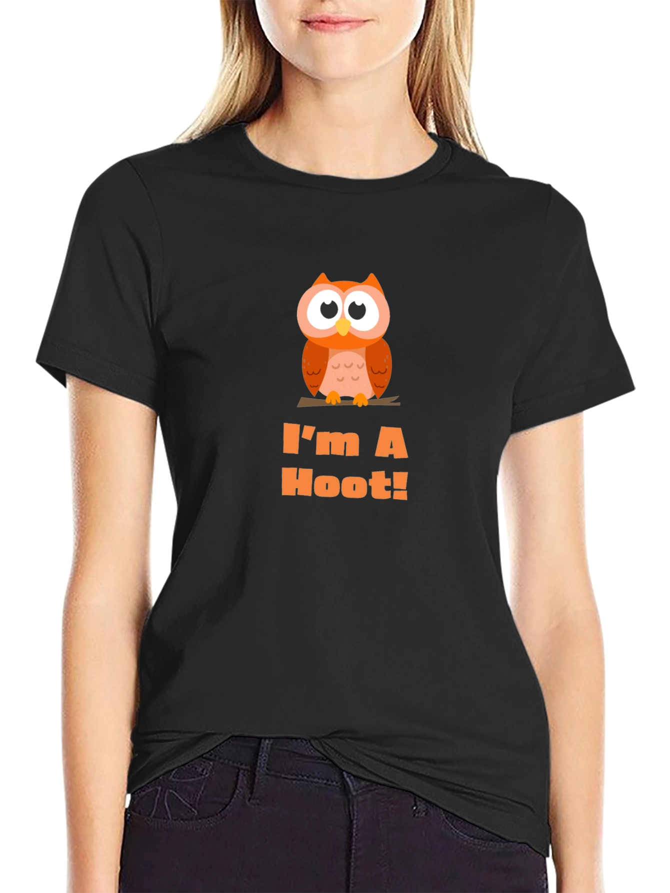Im A Hoot! Owl Graphic Tee - Black