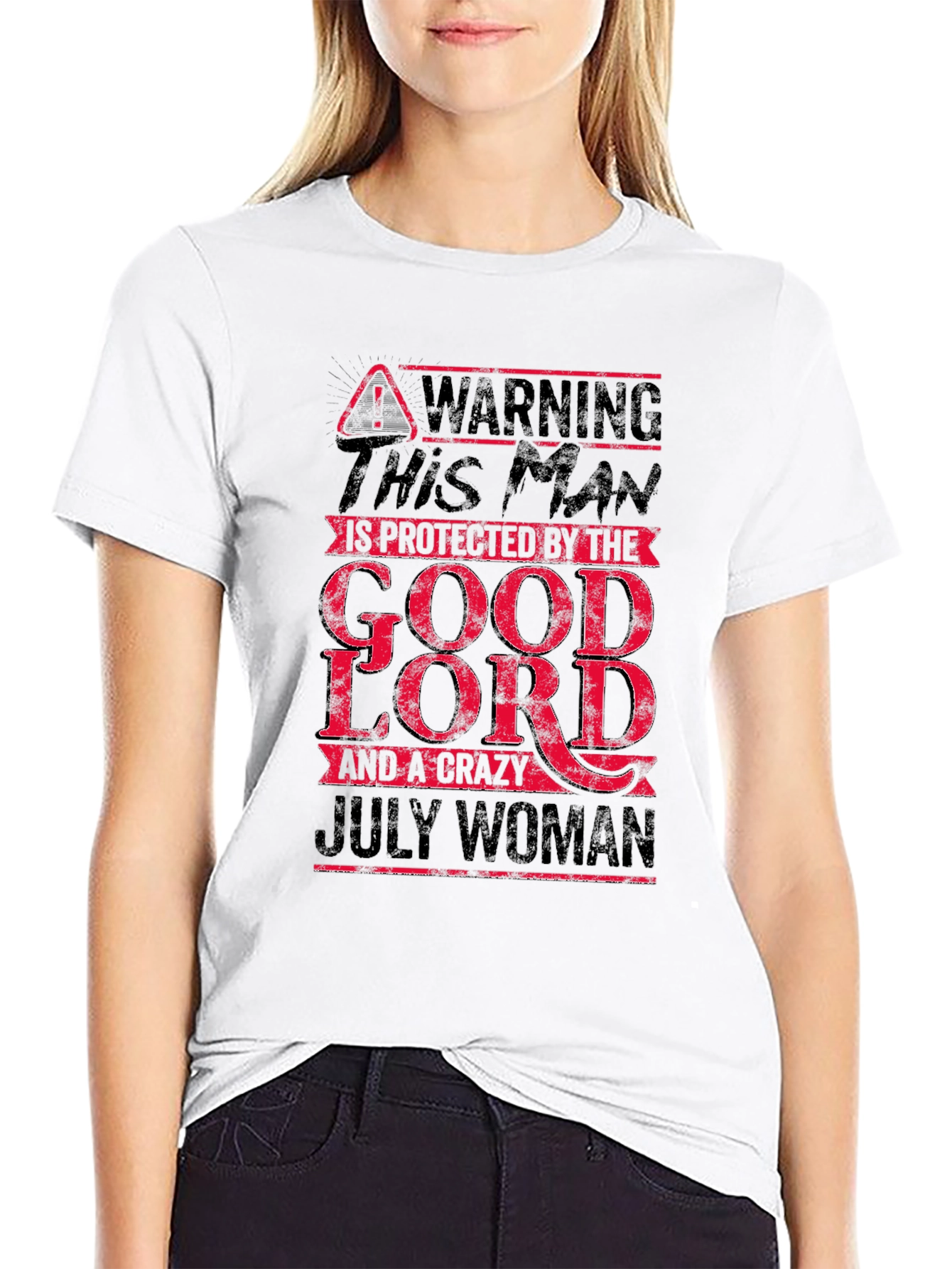 Warning Protected by God and July Woman T-Shirt