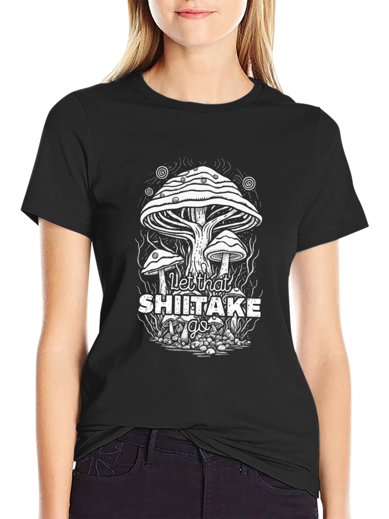 Let That Shiitake Go T-Shirt Funny Mushroom Graphic Tee