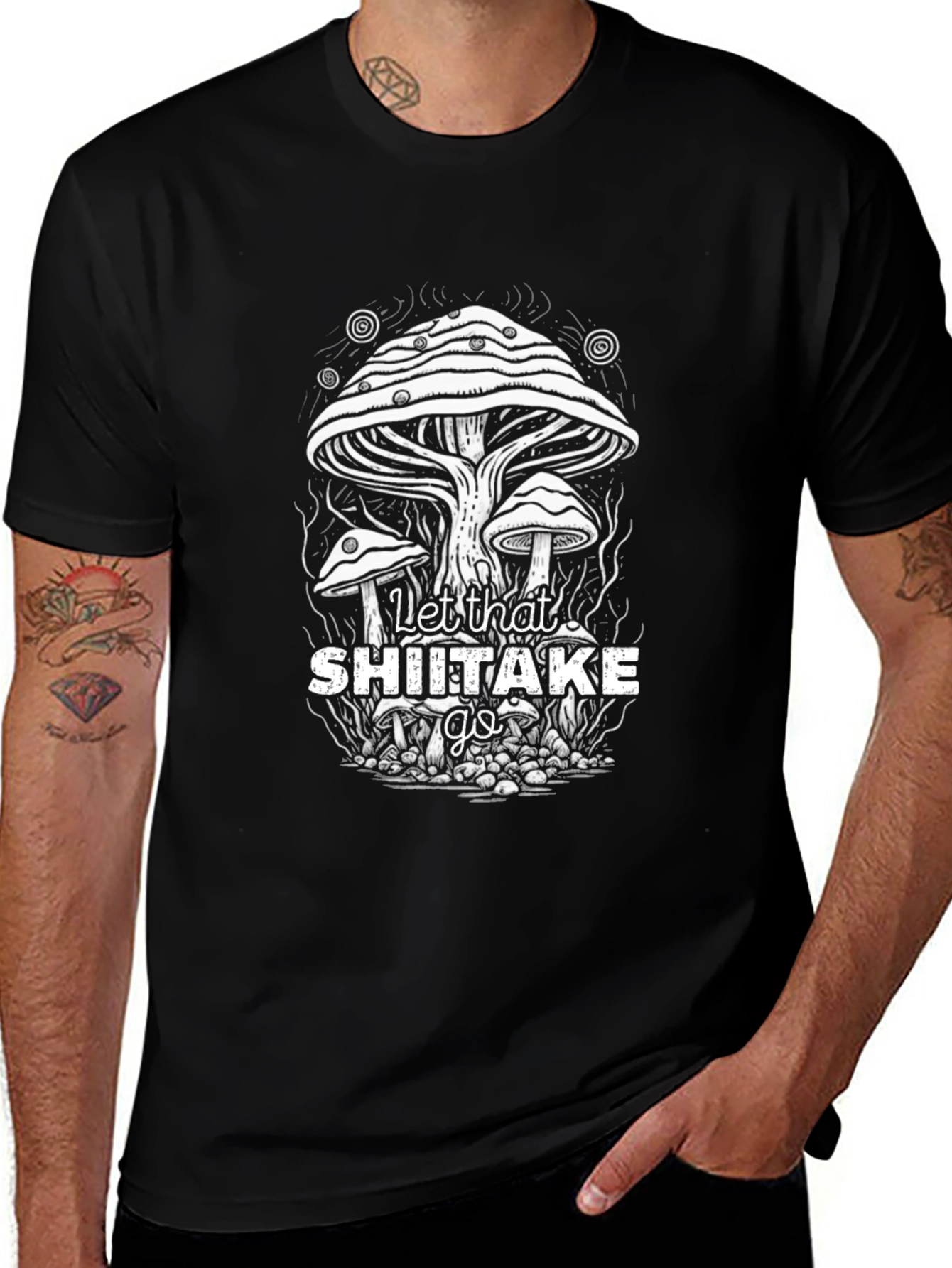 Let That Shiitake Go T-Shirt Funny Mushroom Graphic Tee