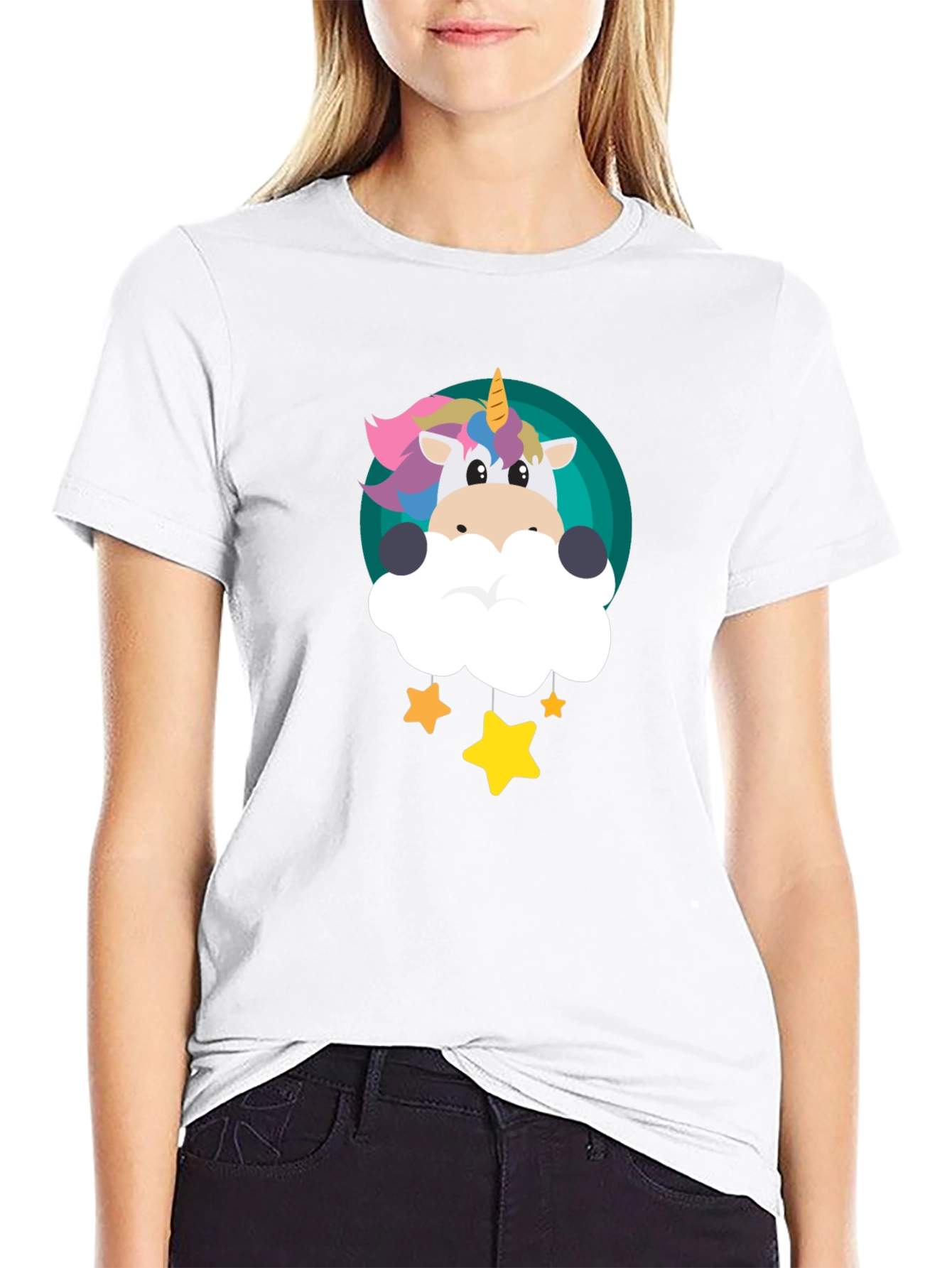 Cute Unicorn Stars Graphic Tee