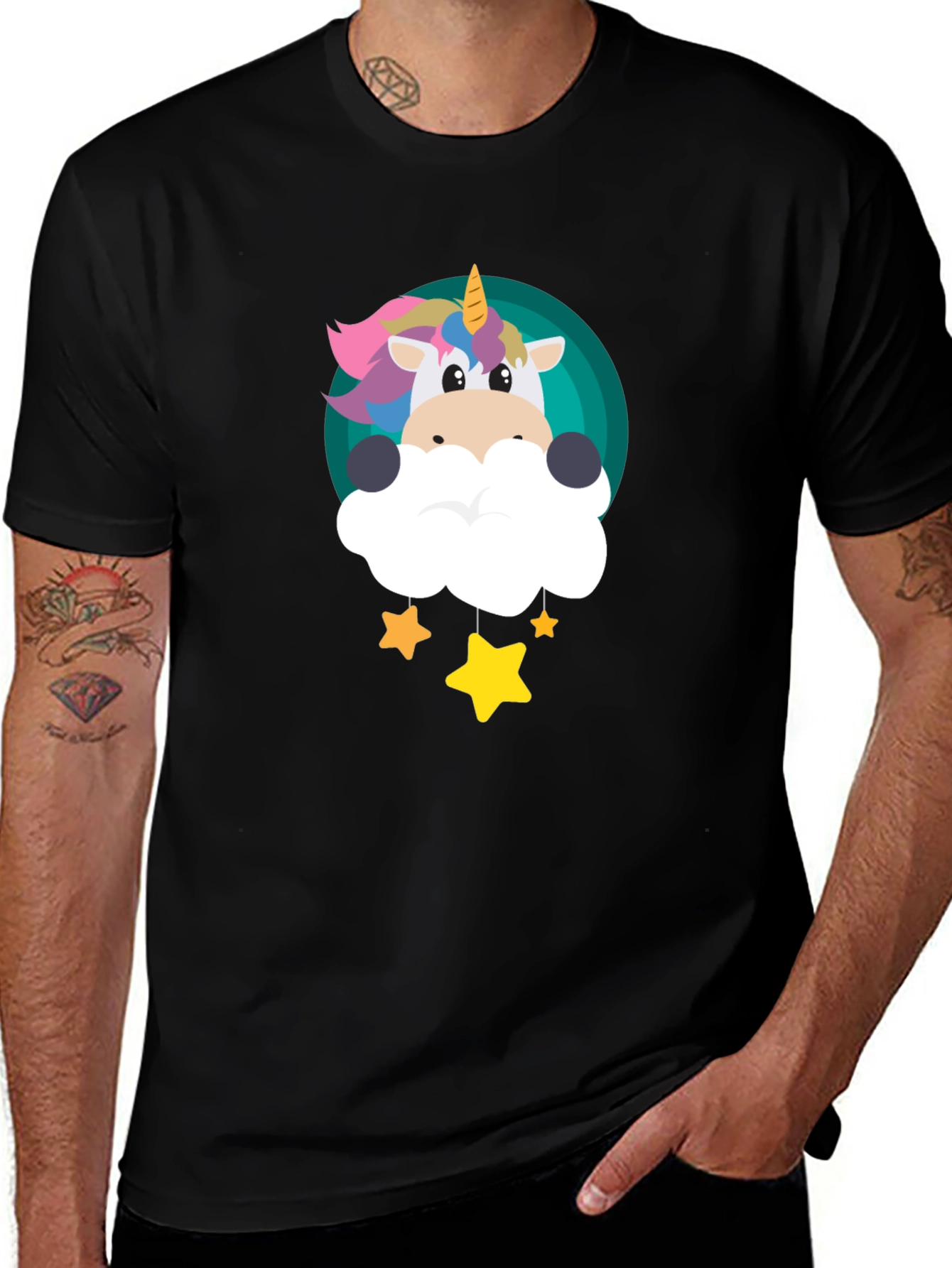 Cute Unicorn Stars Graphic Tee