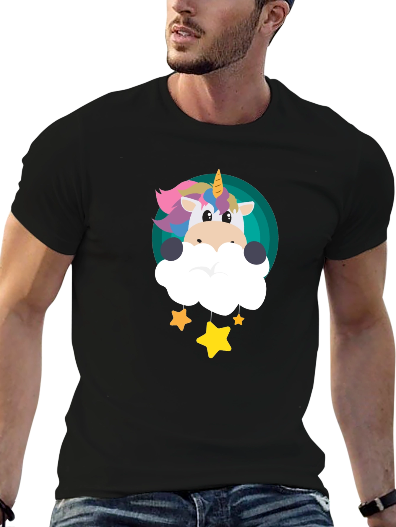 Cute Unicorn Stars Graphic Tee