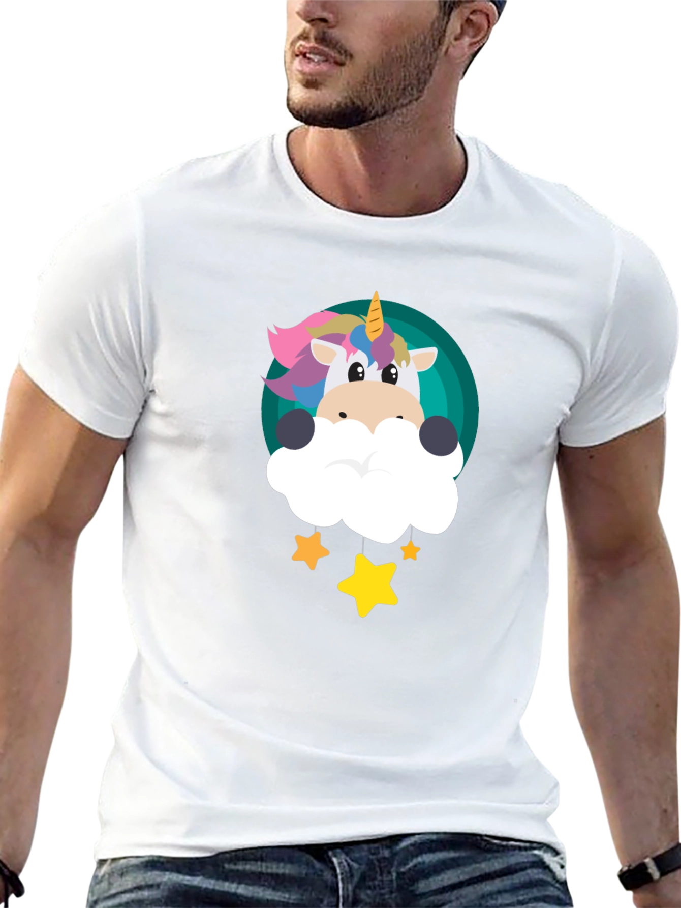 Cute Unicorn Stars Graphic Tee