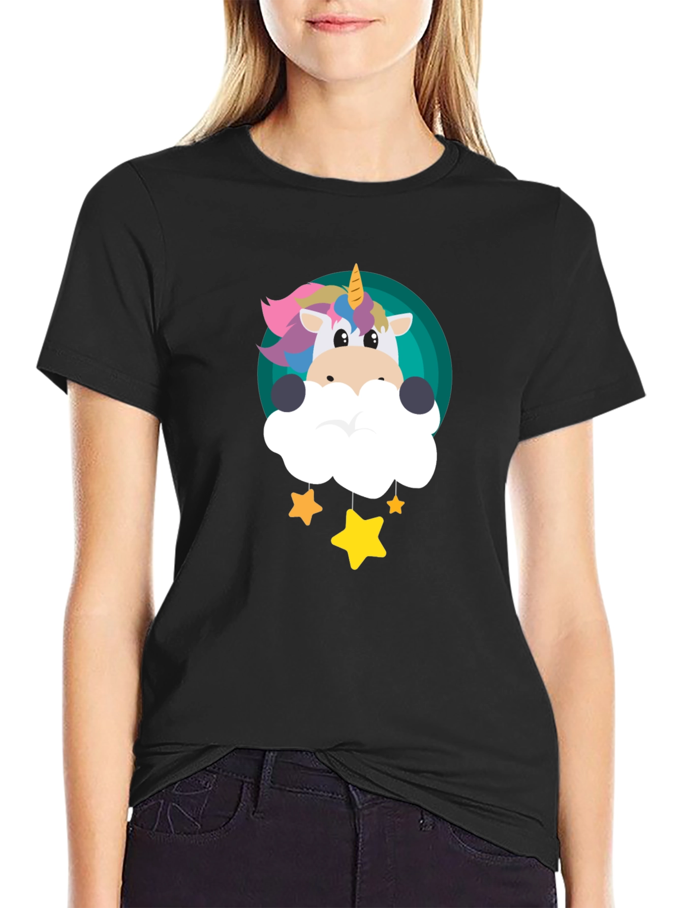 Cute Unicorn Stars Graphic Tee