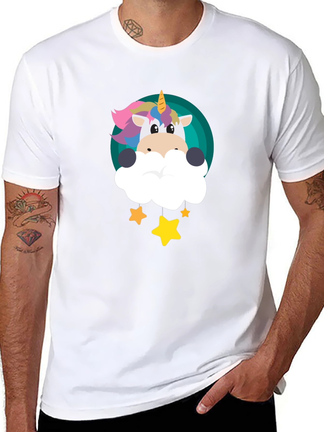 Cute Unicorn Stars Graphic Tee
