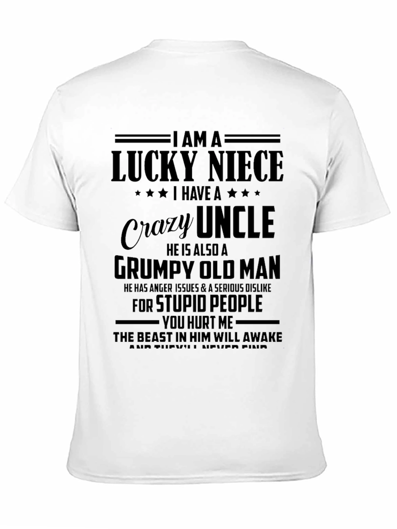 Lucky Niece Crazy Uncle Grumpy Old Man T-Shirt