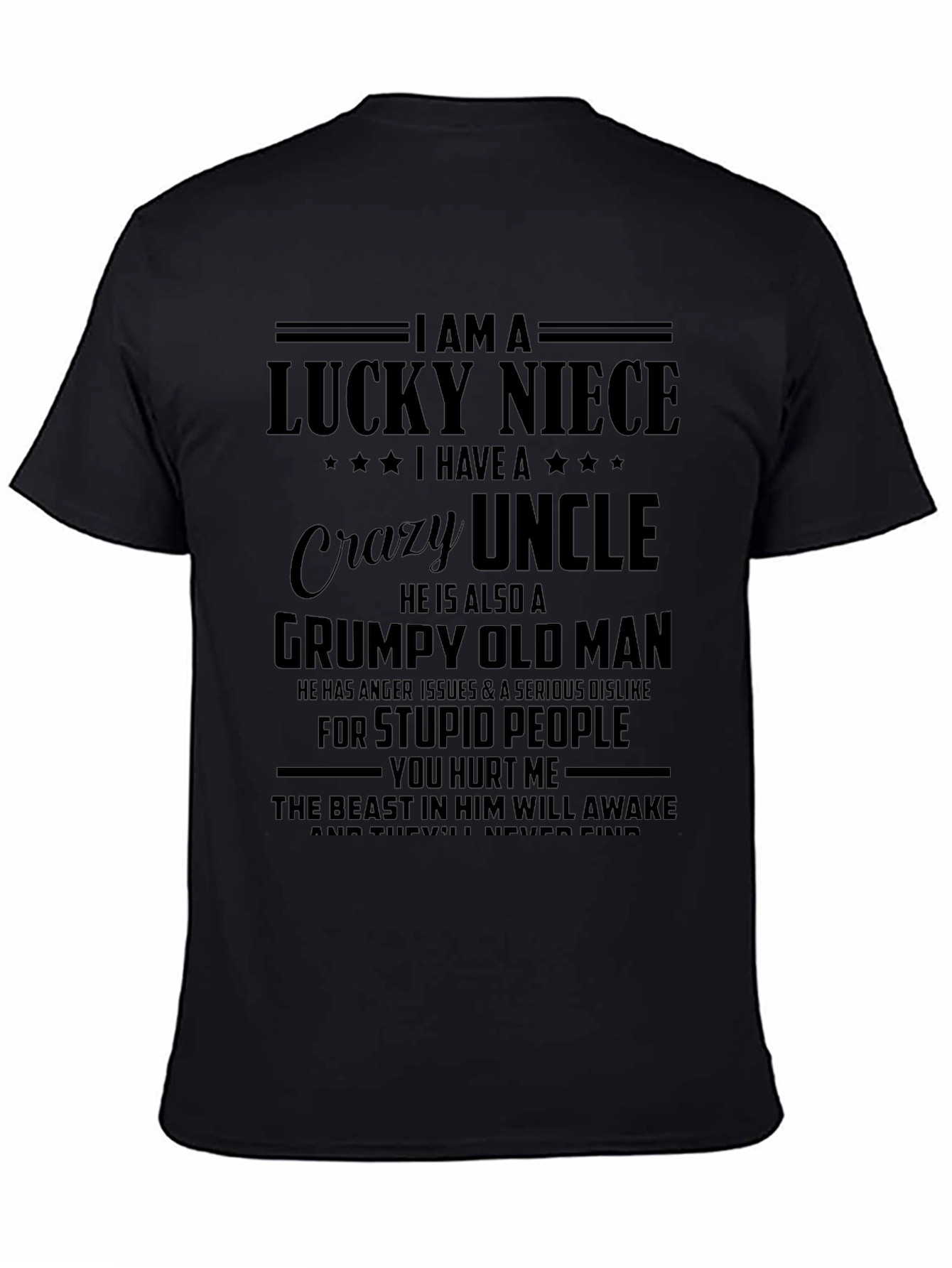 Lucky Niece Crazy Uncle Grumpy Old Man T-Shirt