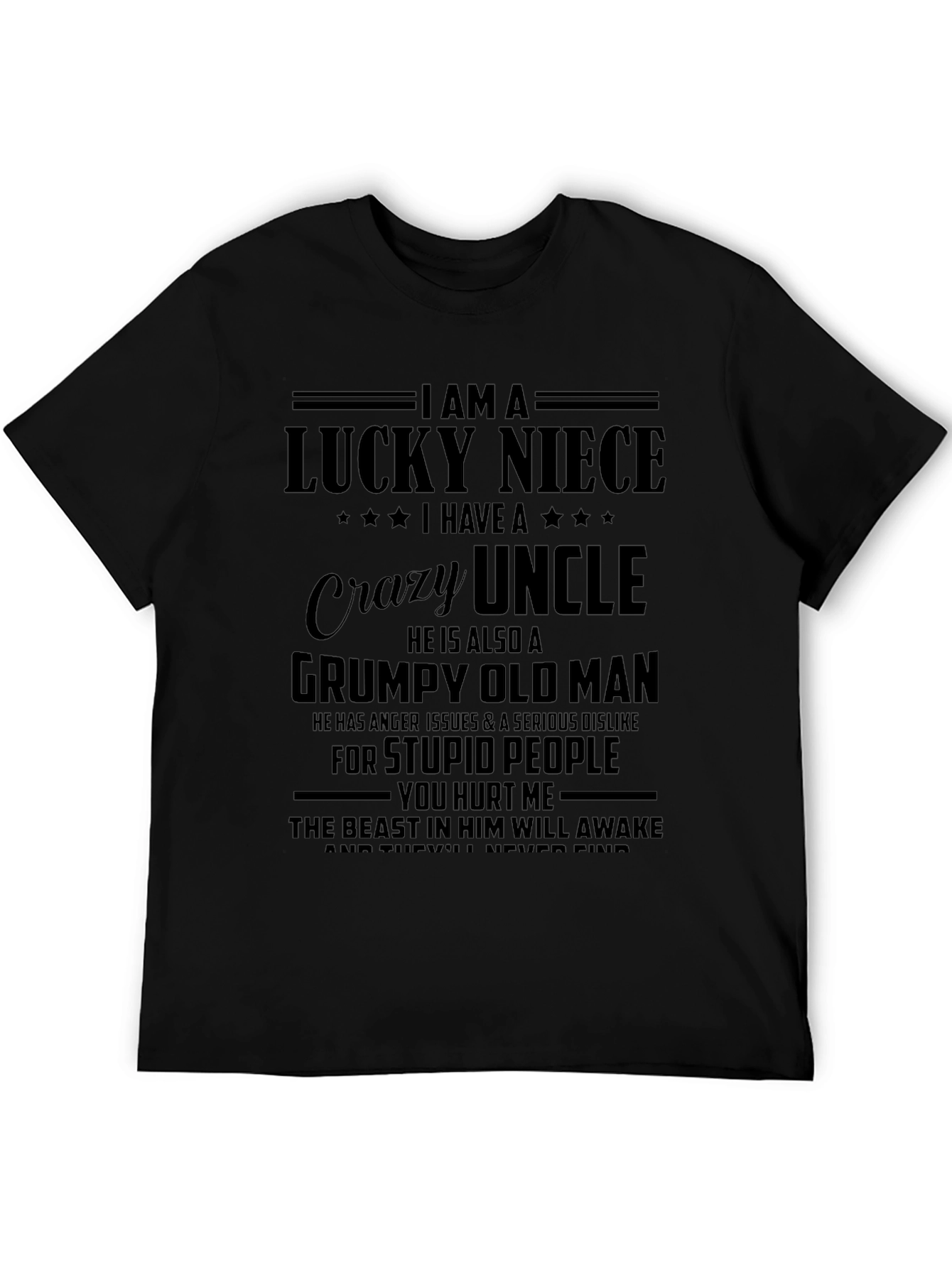 Lucky Niece Crazy Uncle Grumpy Old Man T-Shirt