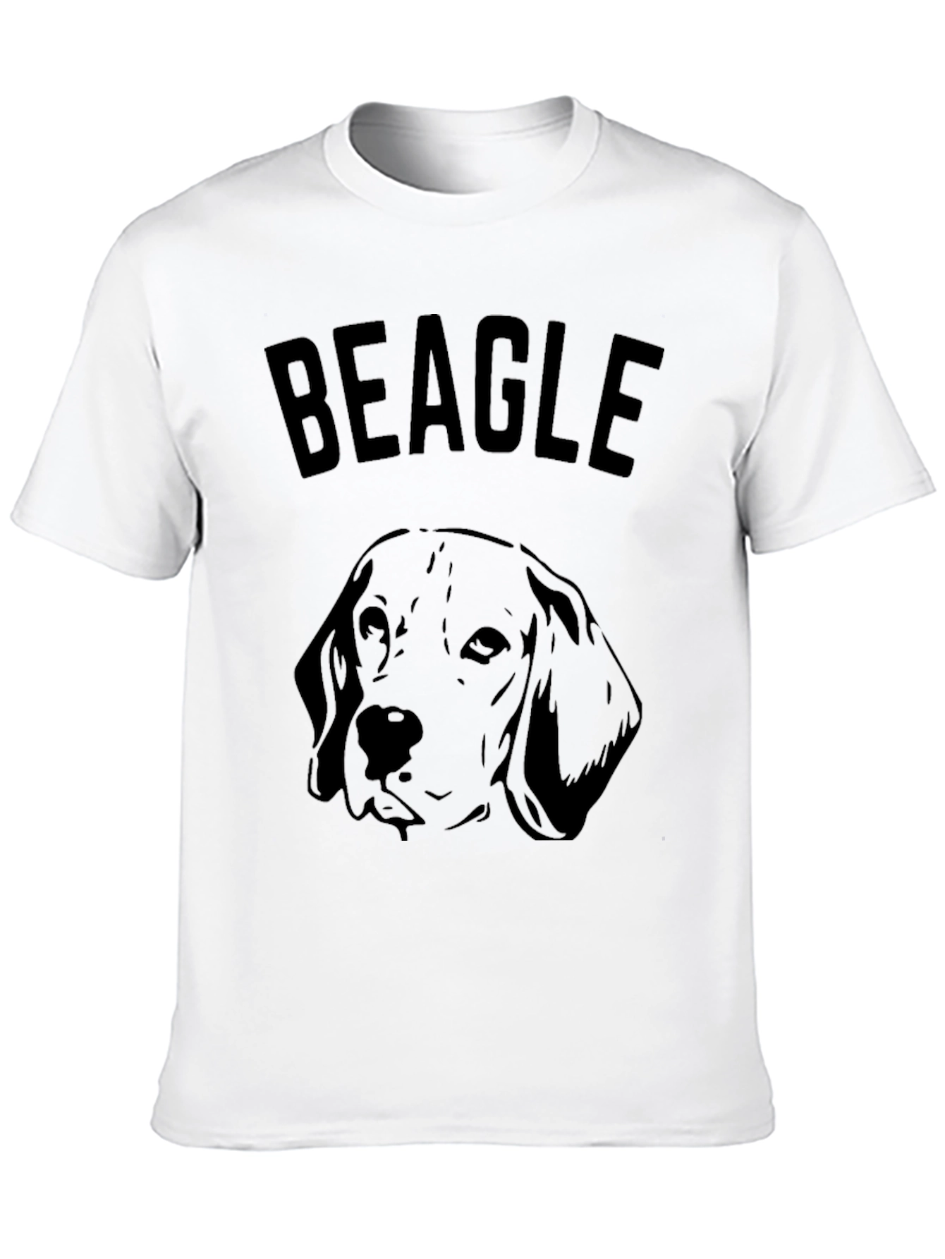 Beagle Dog Graphic T-Shirt - Black Casual Wear