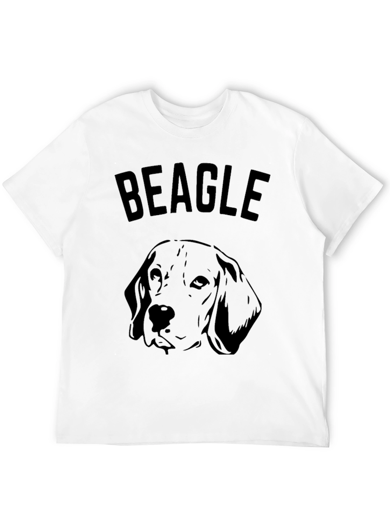 Beagle Dog Graphic T-Shirt - Black Casual Wear