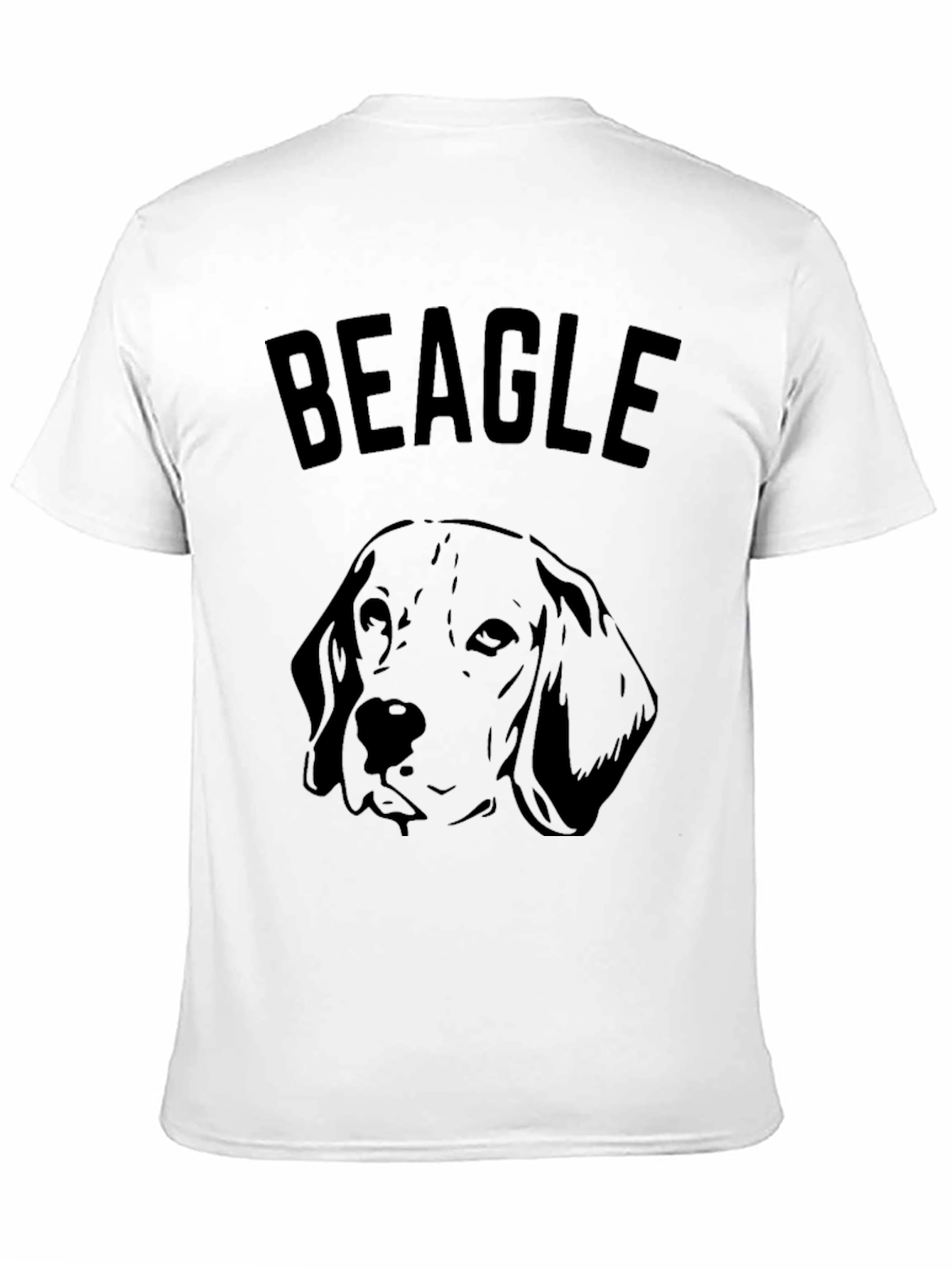 Beagle Dog Graphic T-Shirt - Black Casual Wear