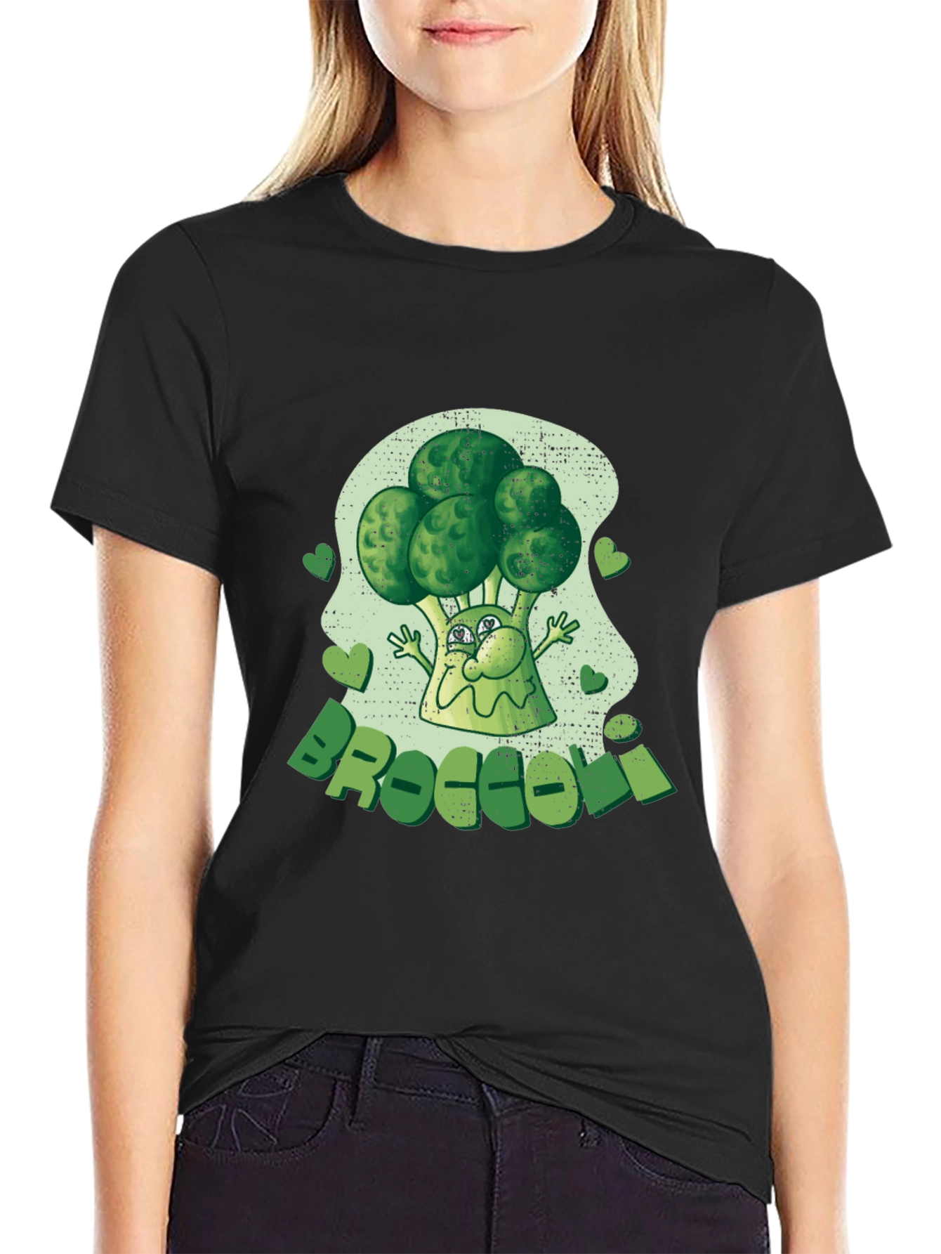 Broccoli Cartoon Graphic Tee - Fun Foodie Fashion!