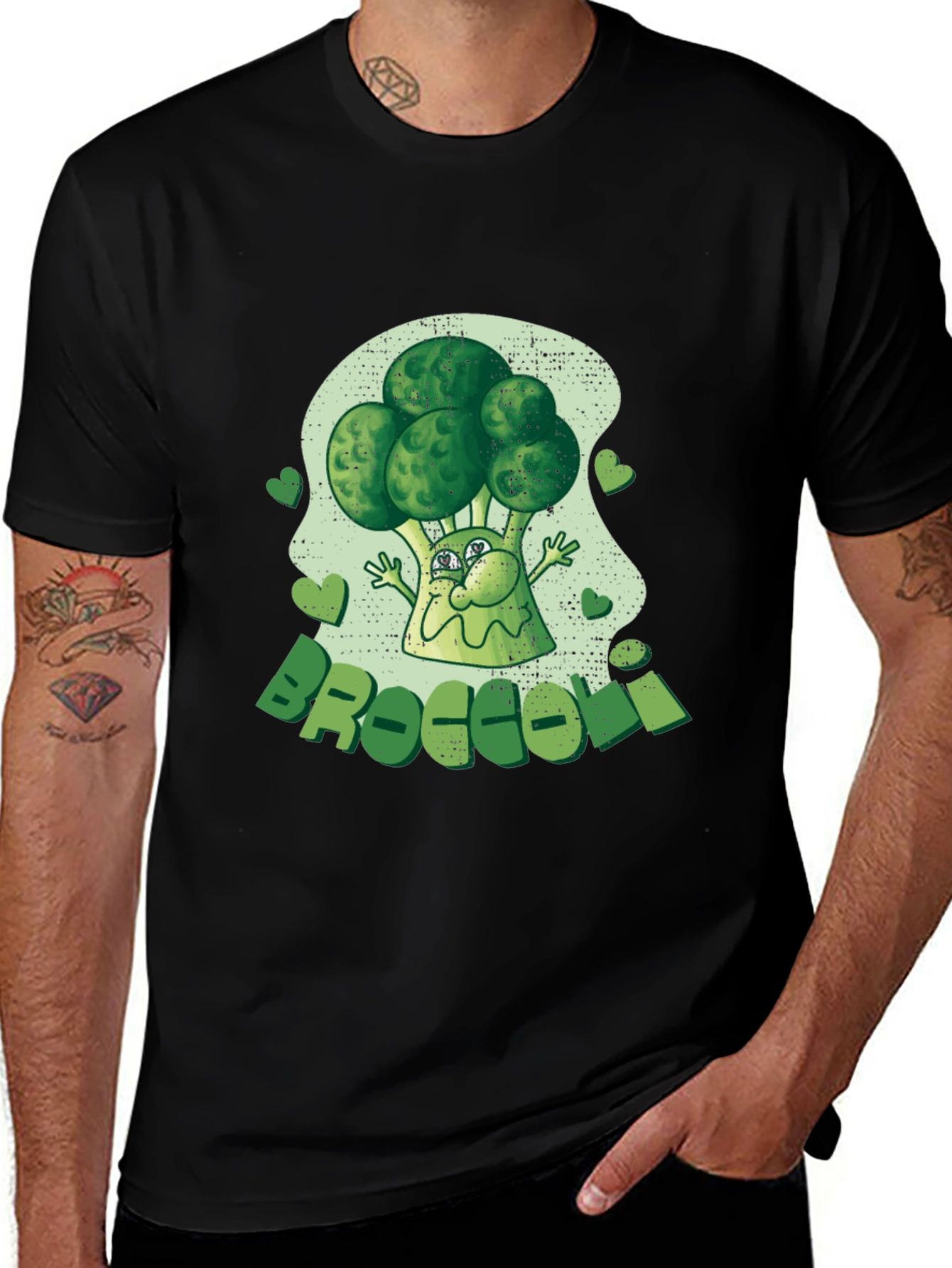 Broccoli Cartoon Graphic Tee - Fun Foodie Fashion!