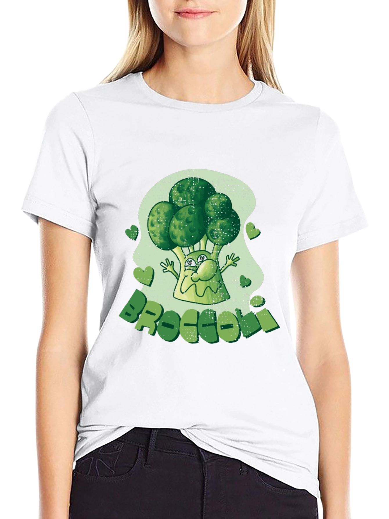 Broccoli Cartoon Graphic Tee - Fun Foodie Fashion!