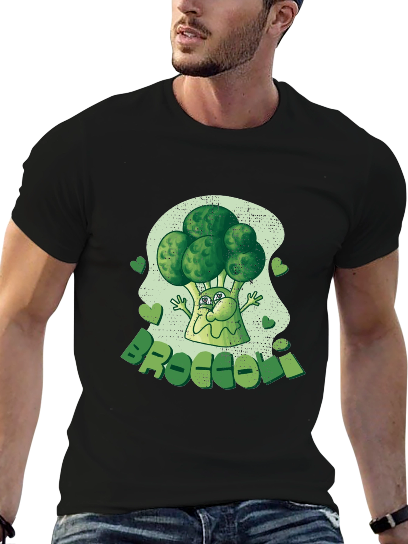 Broccoli Cartoon Graphic Tee - Fun Foodie Fashion!