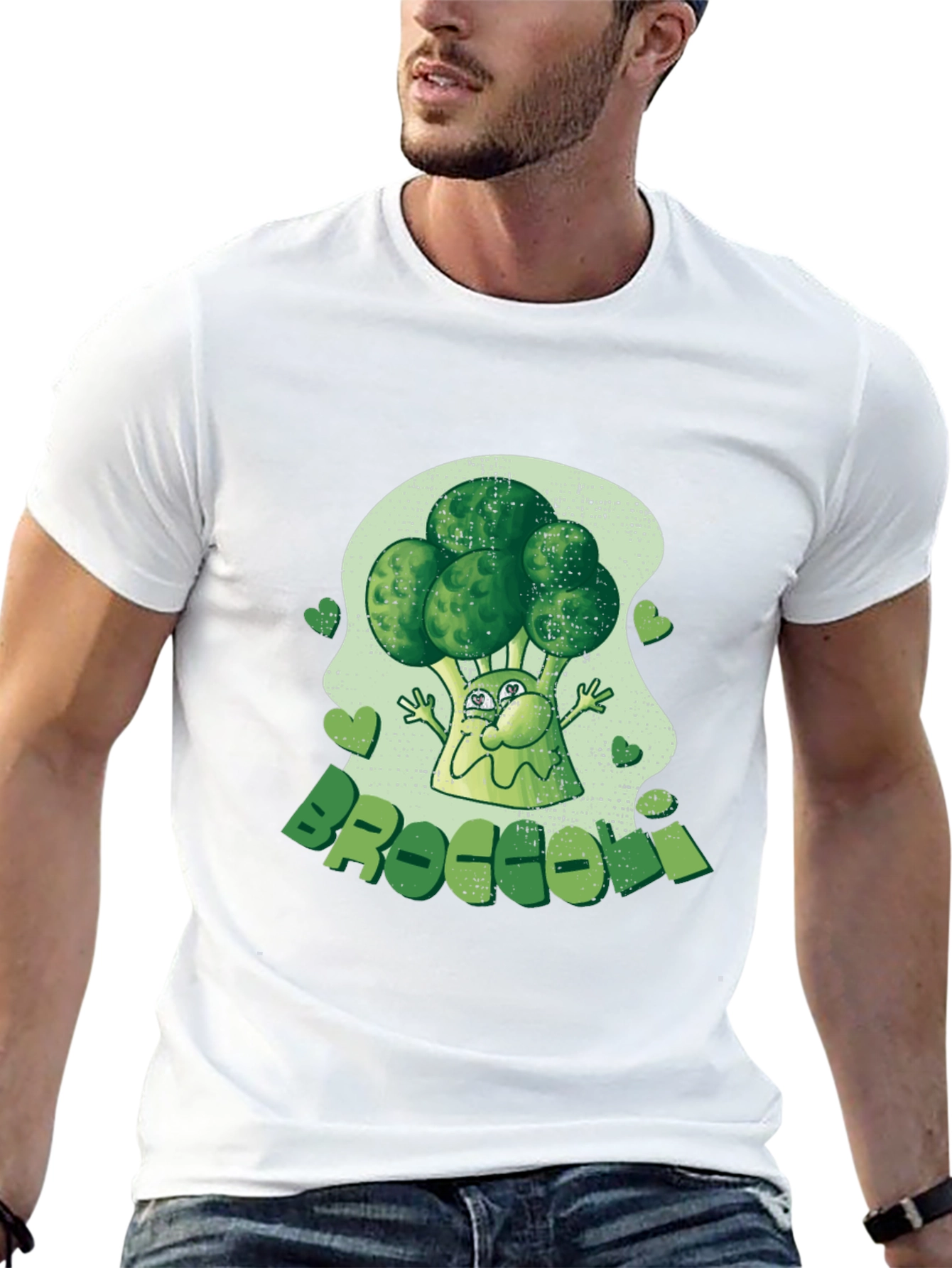 Broccoli Cartoon Graphic Tee - Fun Foodie Fashion!