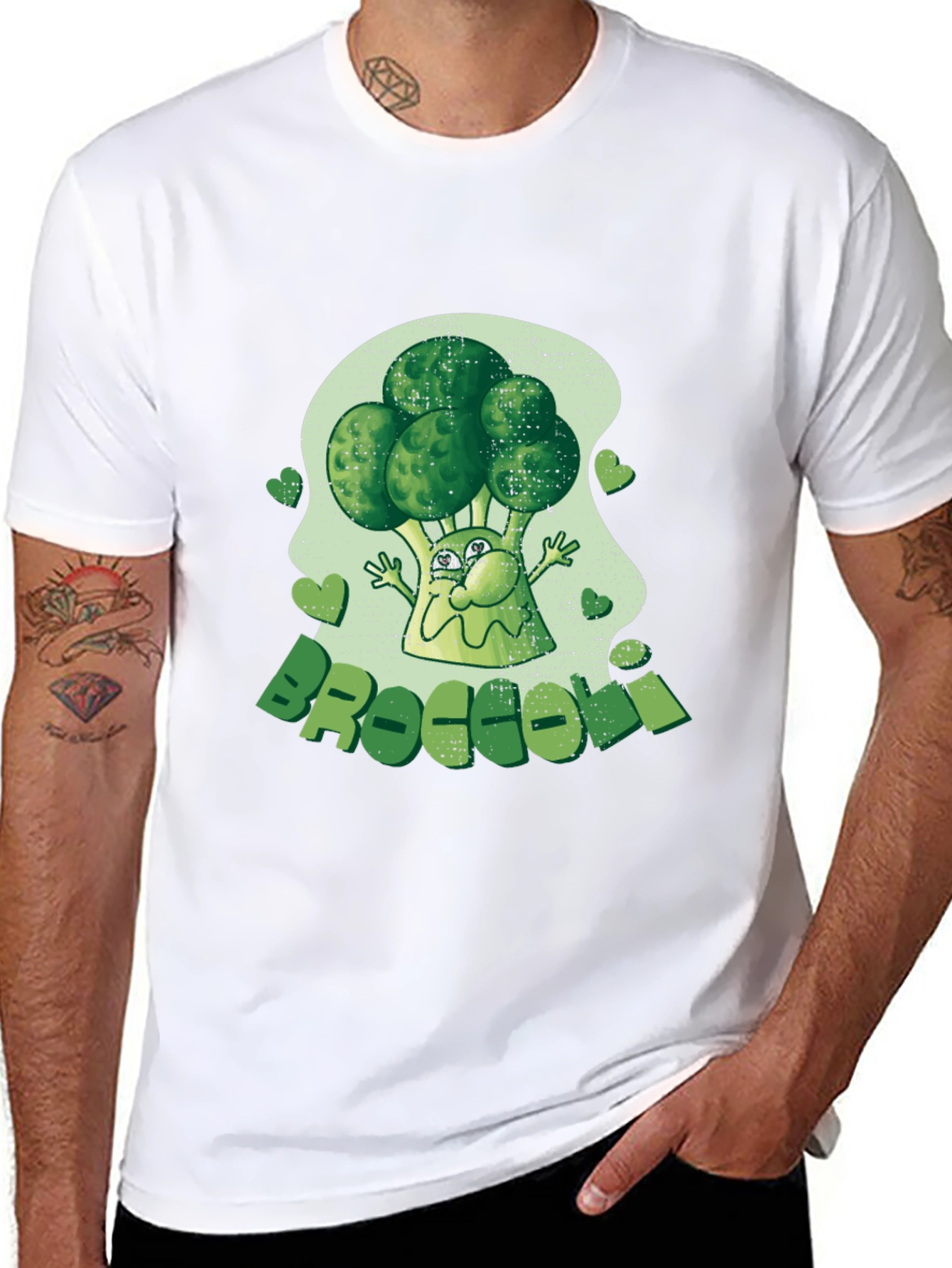 Broccoli Cartoon Graphic Tee - Fun Foodie Fashion!