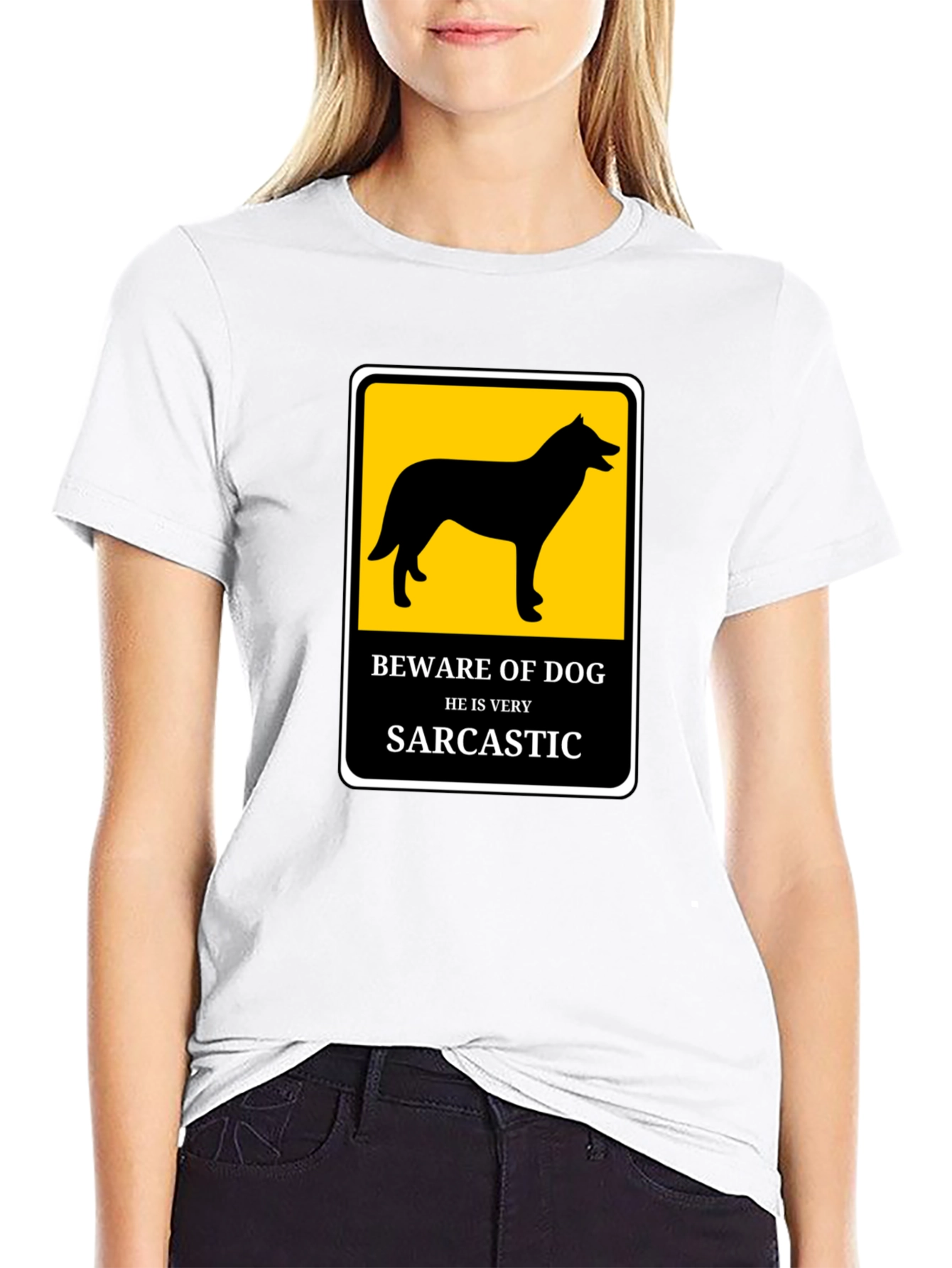 Sarcastic Dog T-Shirt - Beware He Bites!