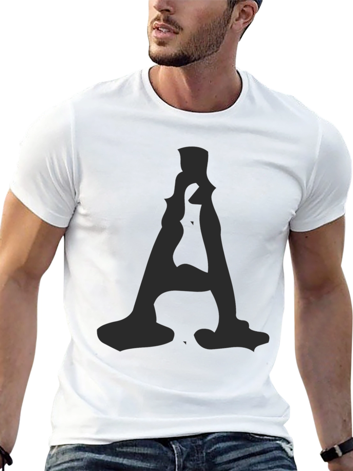 Mens Black T-Shirt with A Graphic Print