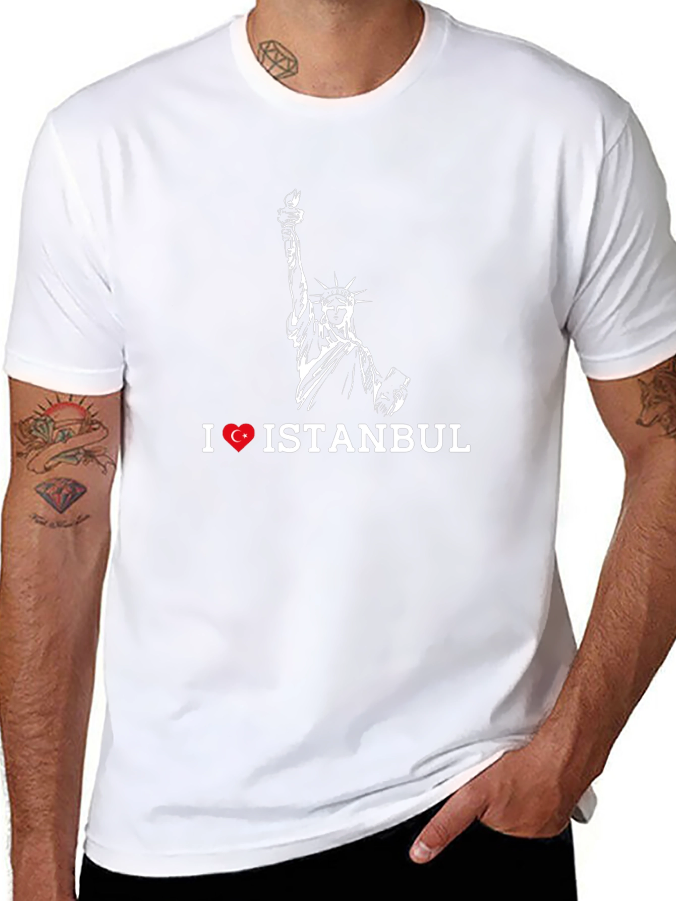 I Love Istanbul T-Shirt Statue of Liberty Graphic Tee