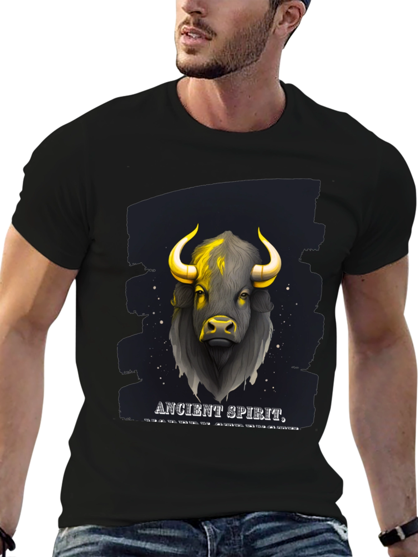 Ancient Spirit Bull Graphic T-Shirt