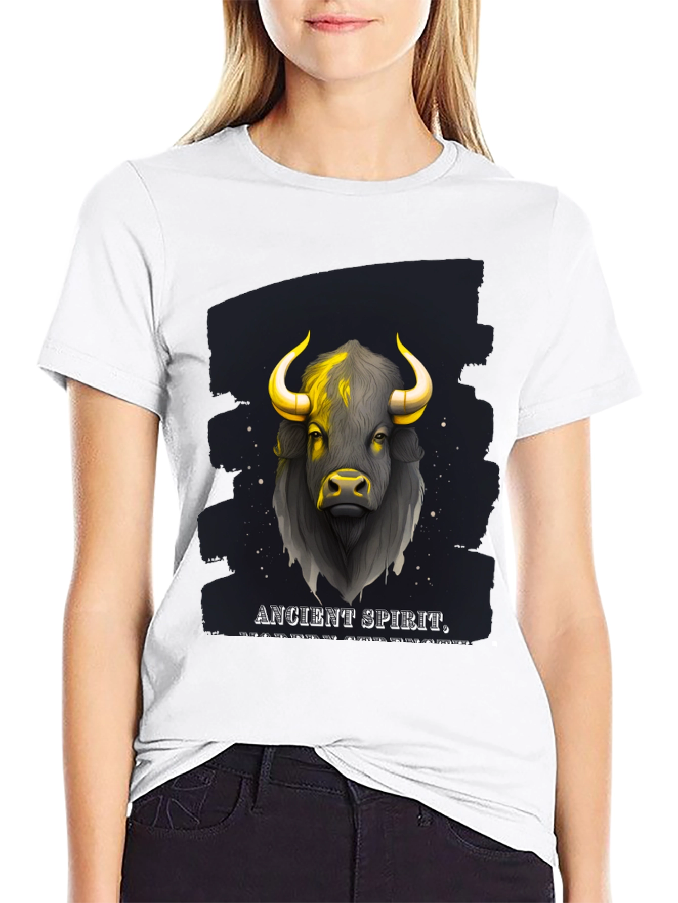 Ancient Spirit Bull Graphic T-Shirt