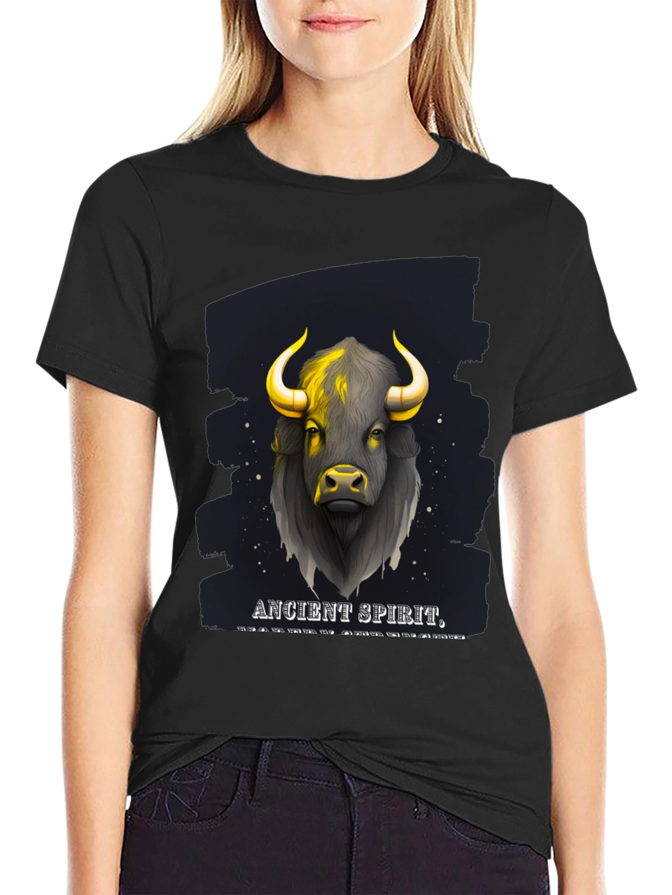 Ancient Spirit Bull Graphic T-Shirt
