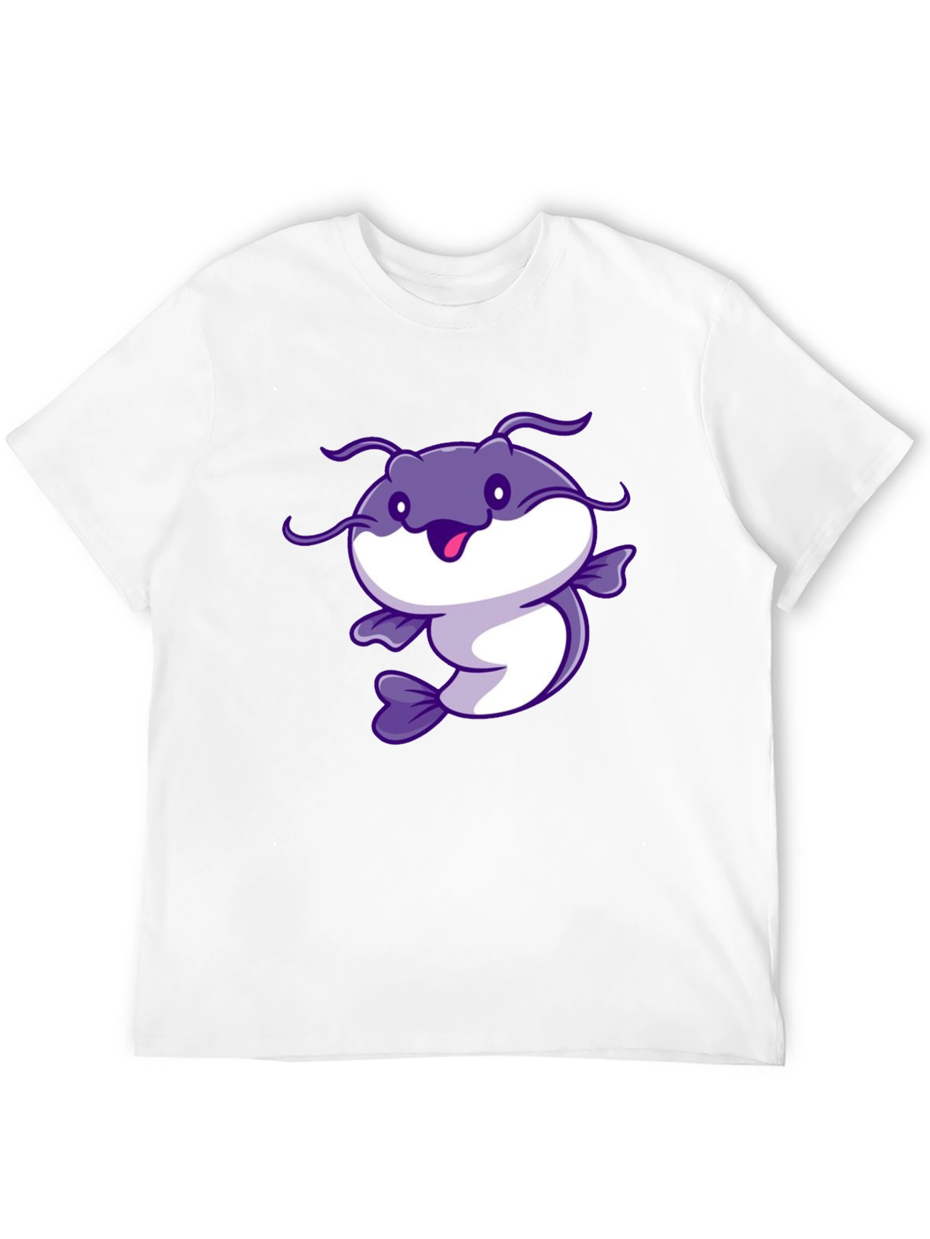 Cartoon Catfish Black T-Shirt