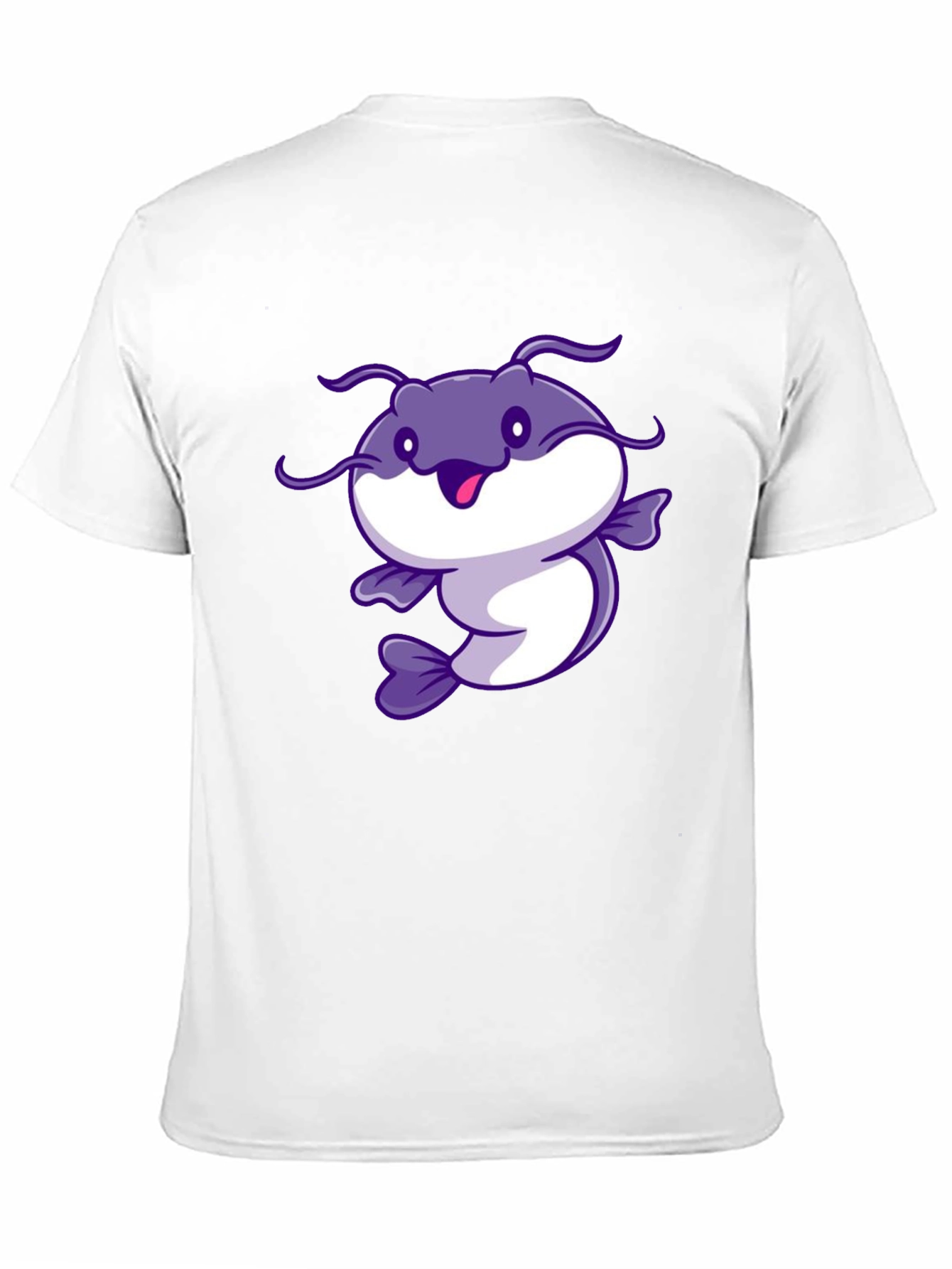 Cartoon Catfish Black T-Shirt