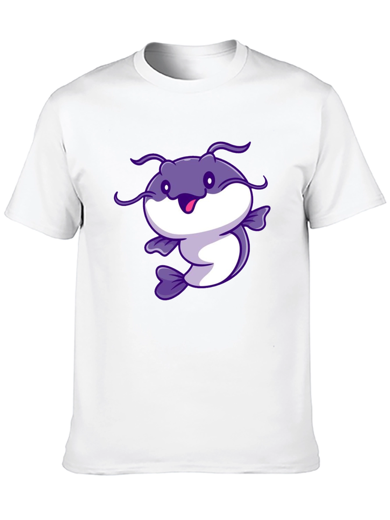 Cartoon Catfish Black T-Shirt