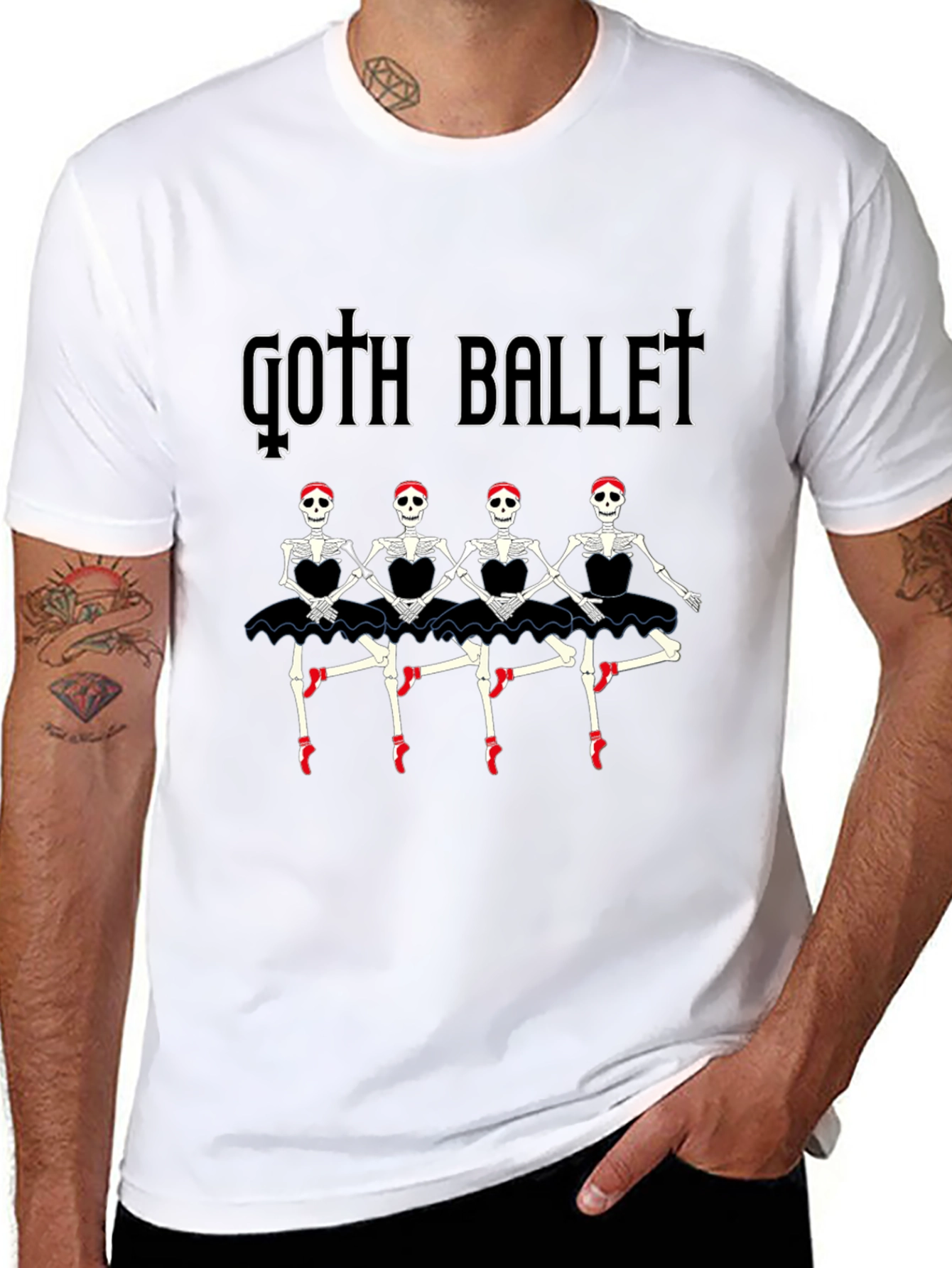 Goth Ballet Skeleton Dancer T-Shirt
