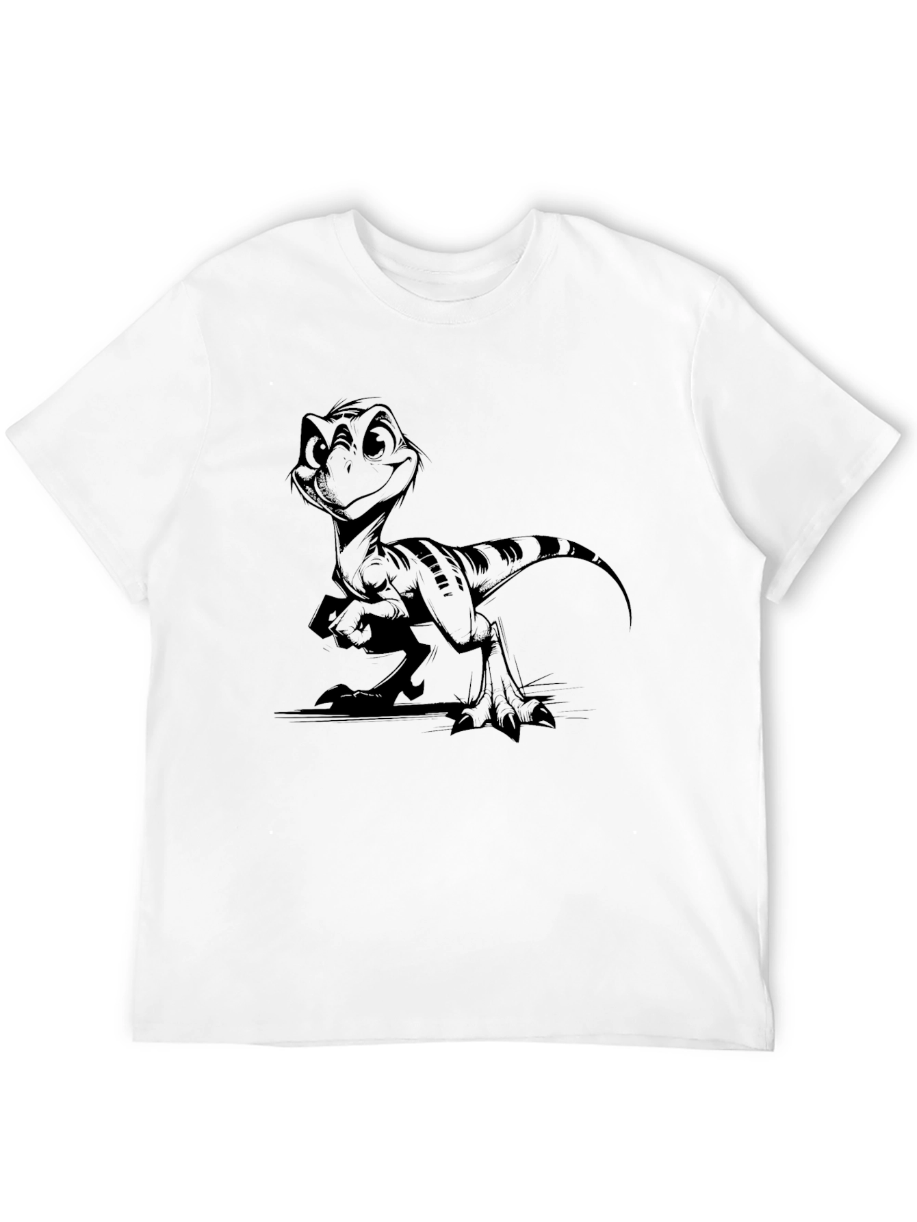 Cartoon Dinosaur Black T-Shirt